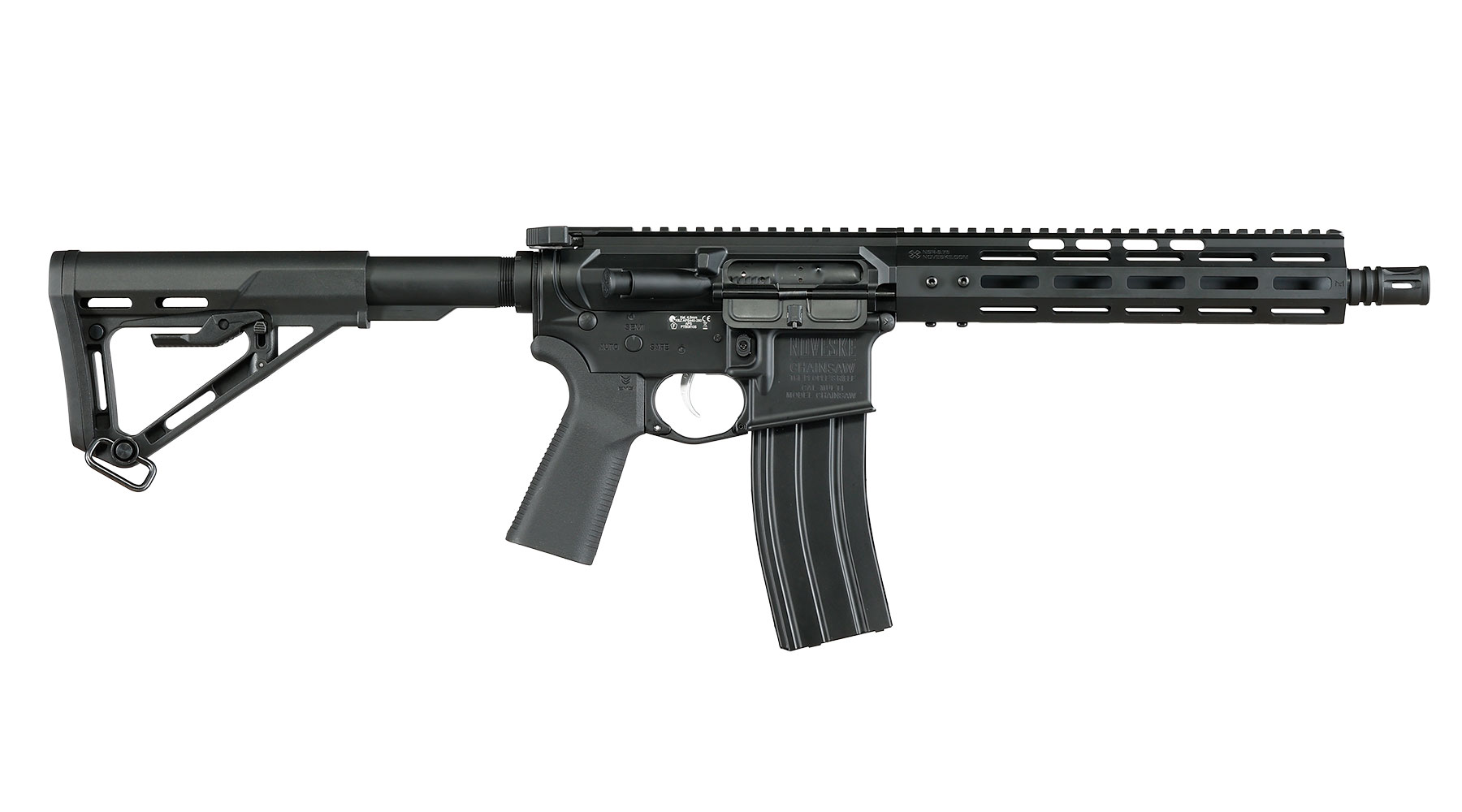 APS / EMG Noveske M4 10.5 Zoll Chainsaw S-EAG Luftgewehr Vollmetall Kal. 4,5mm Stahl-BB schwarz Bild 3
