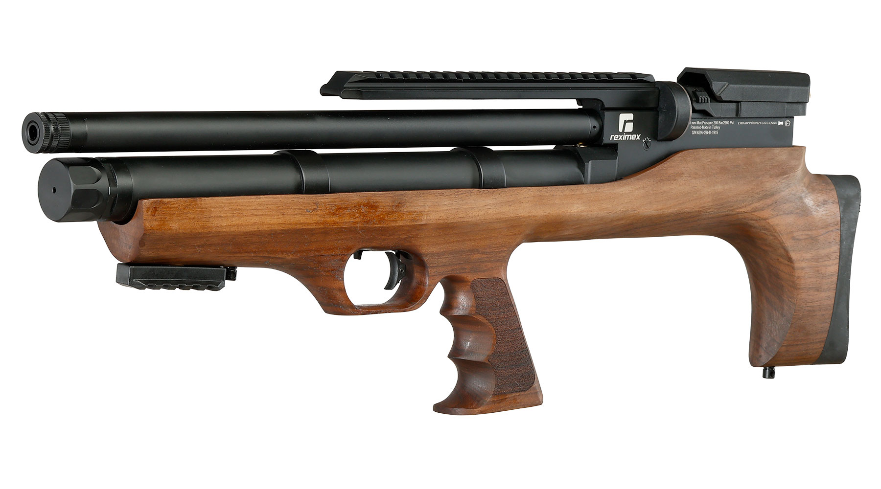 Reximex Lyra-BP Bullpup Pressluftgewehr PCP Kal. 4,5 mm Diabolo Walnussholz inkl. 2 x 14-Schuss Magazin Bild 1