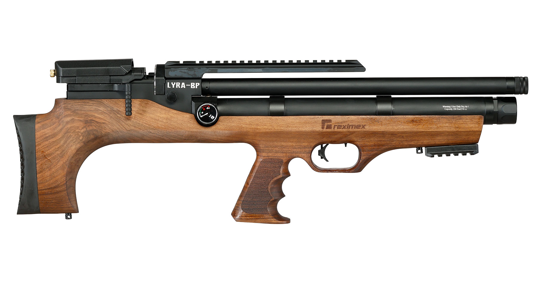 Reximex Lyra-BP Bullpup Pressluftgewehr PCP Kal. 4,5 mm Diabolo Walnussholz inkl. 2 x 14-Schuss Magazin Bild 4