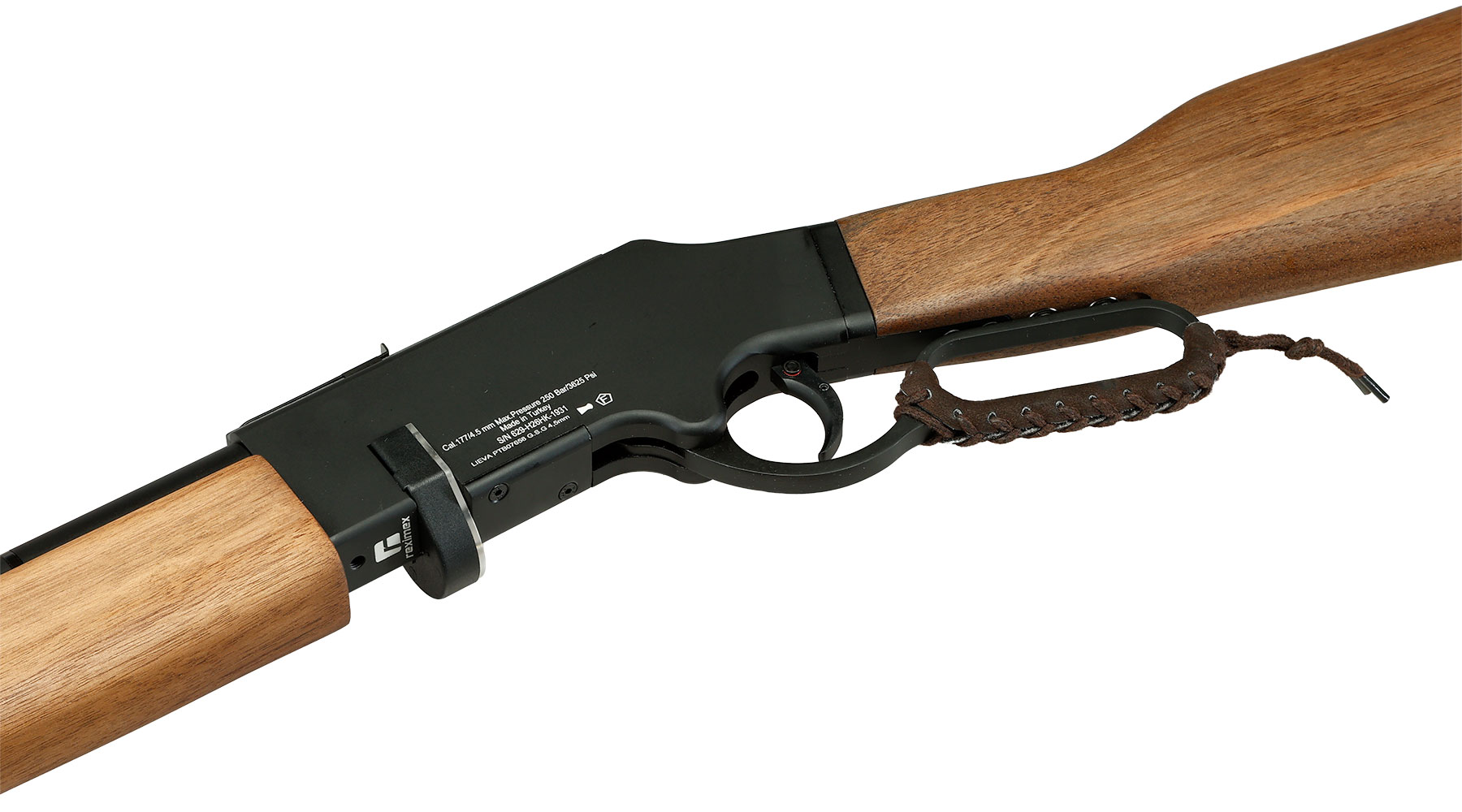 Reximex Lieva Unterhebel Pressluftgewehr PCP Kal. 4,5 mm Diabolo Nussholz inkl. 2 x 14-Schuss Magazin Bild 6