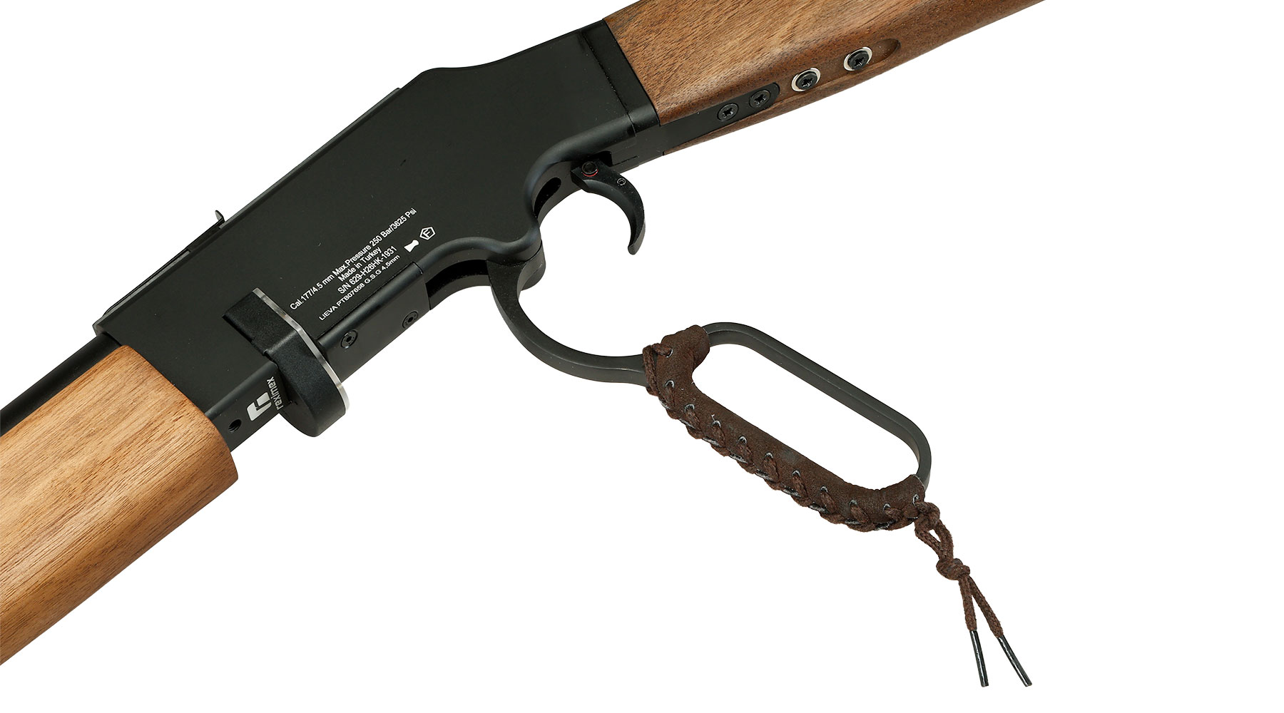 Reximex Lieva Unterhebel Pressluftgewehr PCP Kal. 4,5 mm Diabolo Nussholz inkl. 2 x 14-Schuss Magazin Bild 7