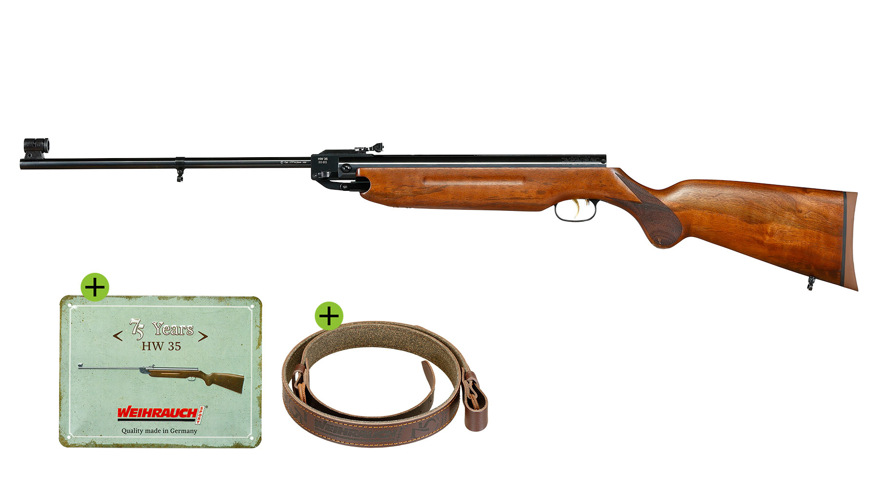 Weihrauch HW 35 Knicklauf Luftgewehr Kal. 4,5 mm Diabolo Holzschaft braun - limitierte 75 Jahre Sonderedition
