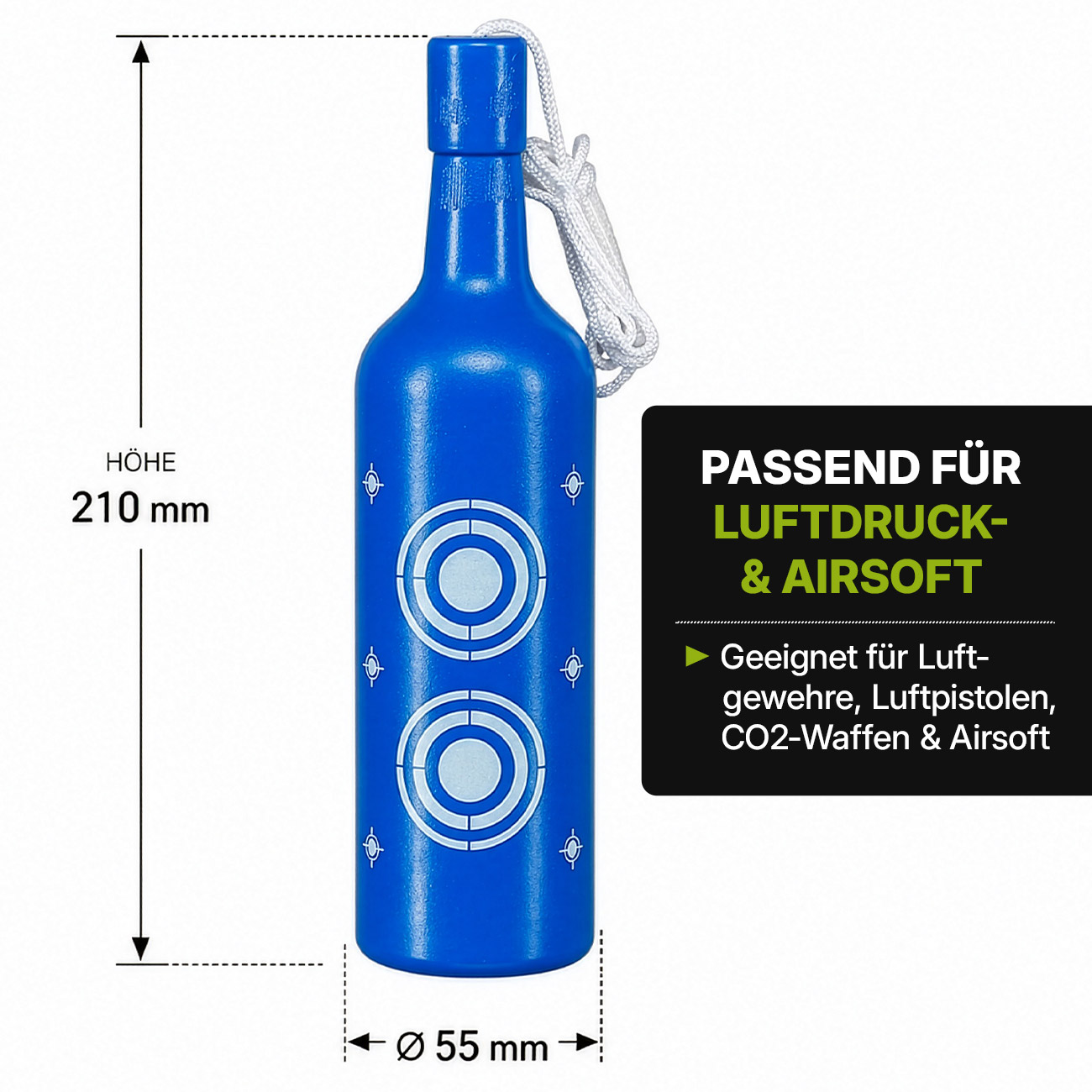 Borner Shooting Bottles farbiges Zielflaschen Set 6 St�ck - Schie�ziele f�r Luftdruck / Airsoft Bild 3