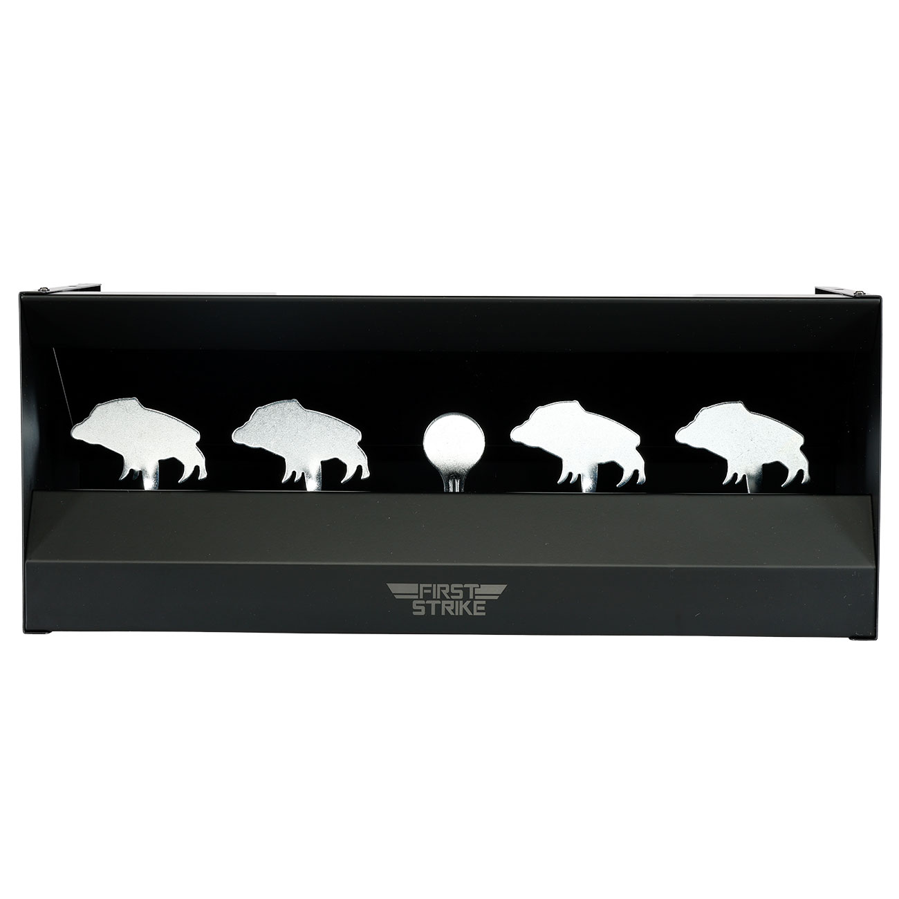 First Strike 4+1 Pendelkasten Wildschweine aus Stahl f�r Luftgewehre und Luftpistolen schwarz Bild 1