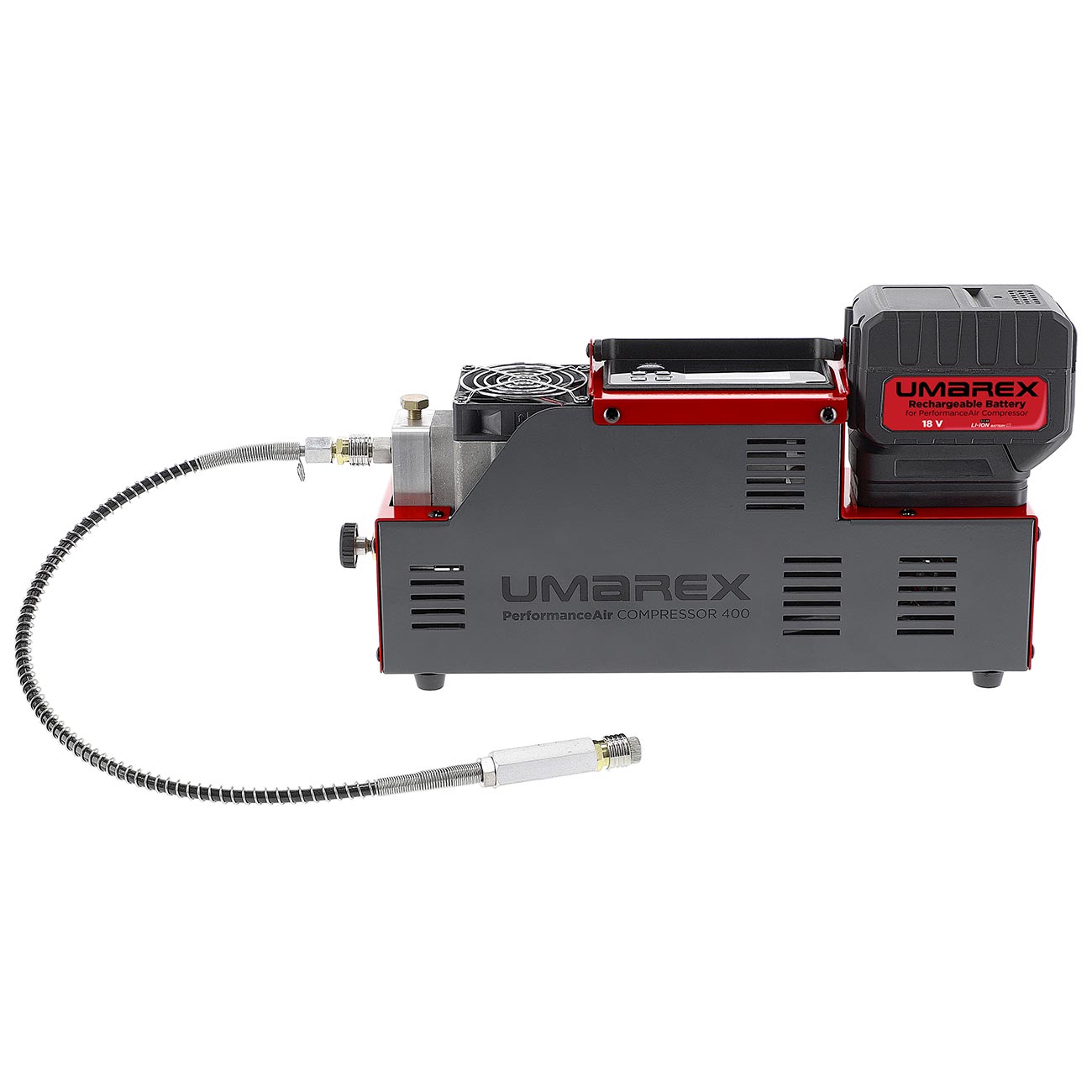 Umarex PAC 400 PerformanceAir Kompressor f�r Pressluftwaffen / Paintball / HPA Airsoft rot inkl. Akku und Ladeger�t Bild 1