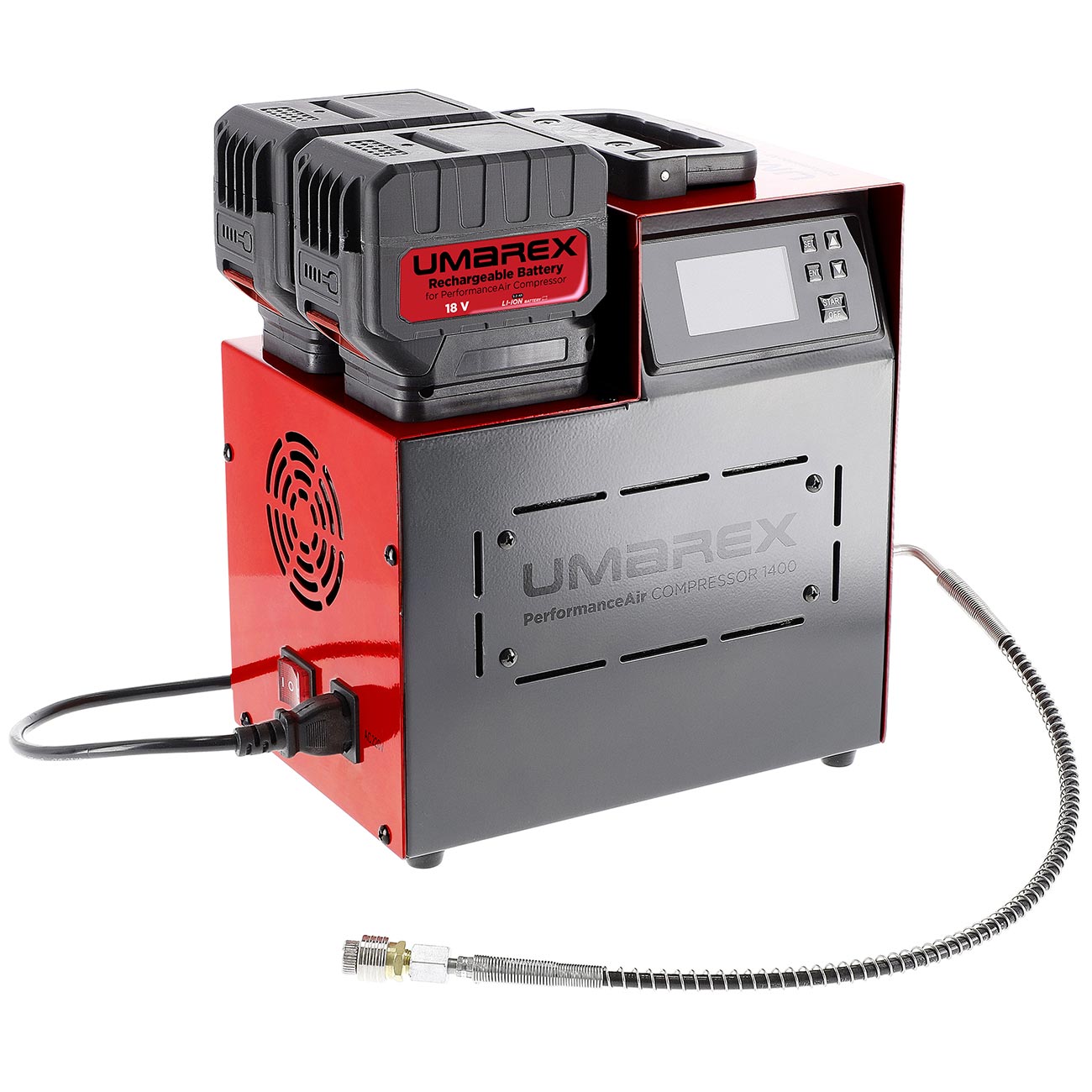 Umarex PAC 1400 PerformanceAir Kompressor f�r Pressluftwaffen / Paintball / HPA Airsoft rot inkl. 2x Akku und Ladeger�t