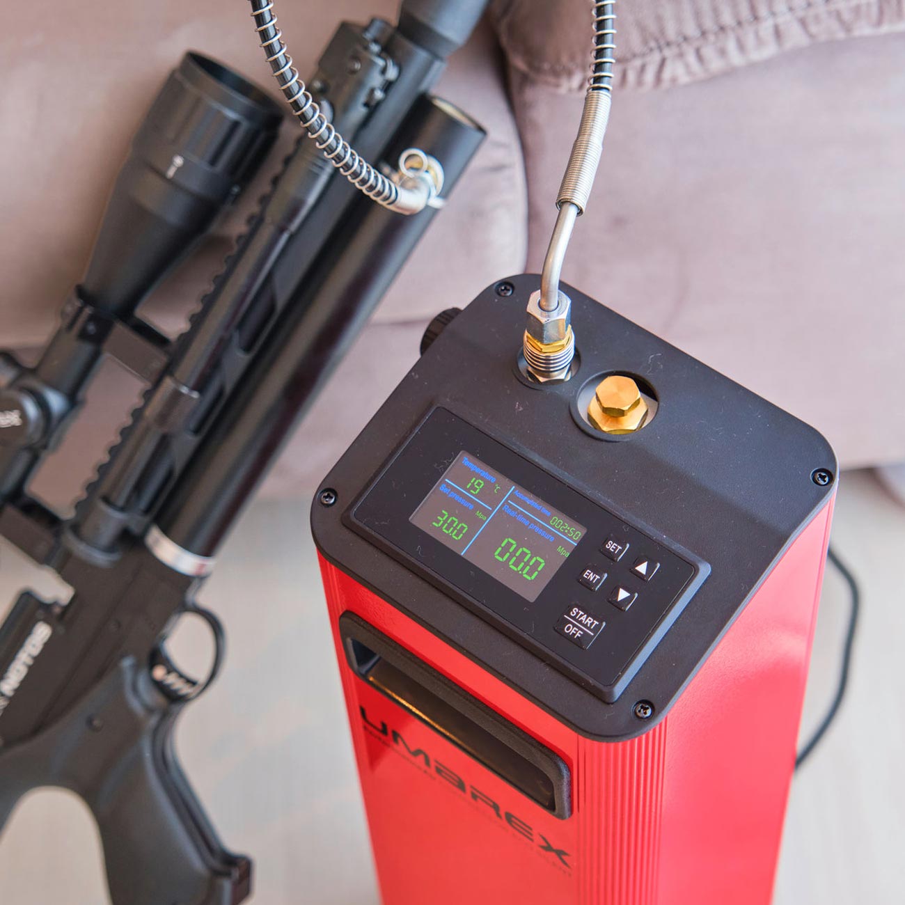 Umarex PAC Eco Silent PerformanceAir Kompressor f�r Pressluftwaffen / Paintball / HPA Airsoft rot 230V Bild 10