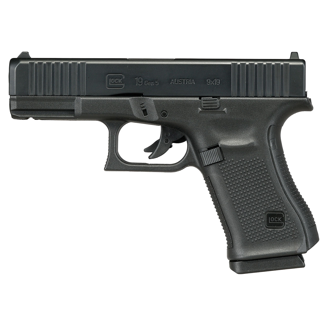 Glock 19 Gen5 CO2 Luftpistole Kal. 4,5mm BB Metallschlitten Non-Blowback schwarz