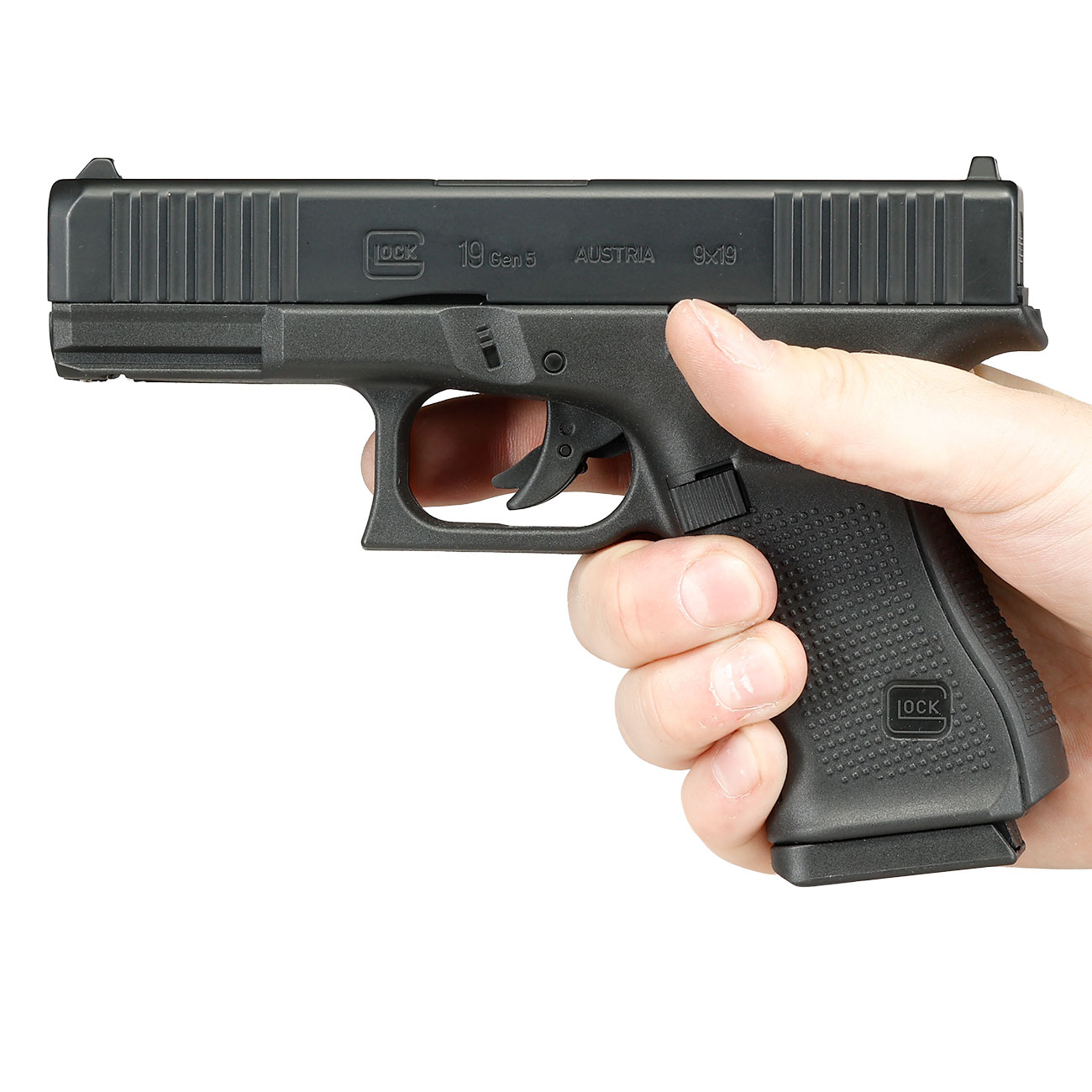 Glock 19 Gen5 CO2 Luftpistole Kal. 4,5mm BB Metallschlitten Non-Blowback schwarz Bild 3