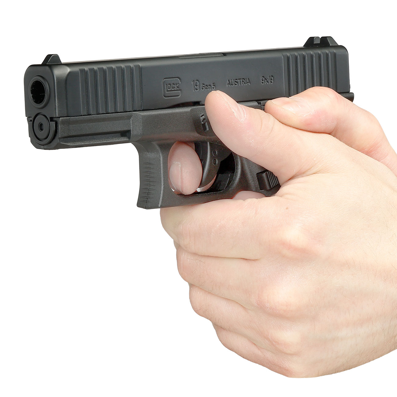Glock 19 Gen5 CO2 Luftpistole Kal. 4,5mm BB Metallschlitten Non-Blowback schwarz Bild 7