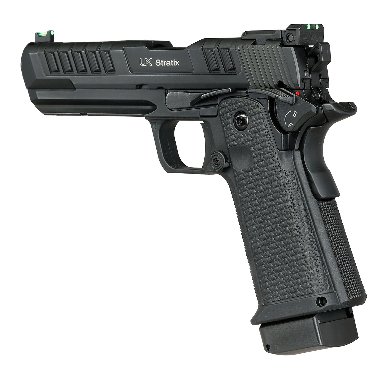 UX Stratix CO2 Luftpistole Kal. 4,5mm BB Vollmetall Blowback schwarz Bild 10