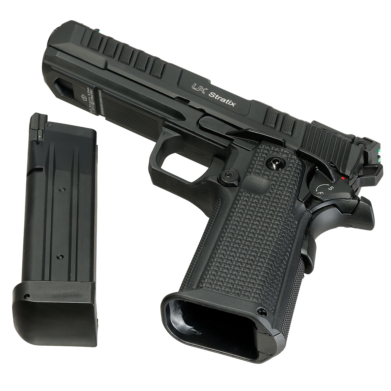 UX Stratix CO2 Luftpistole Kal. 4,5mm BB Vollmetall Blowback schwarz Bild 7