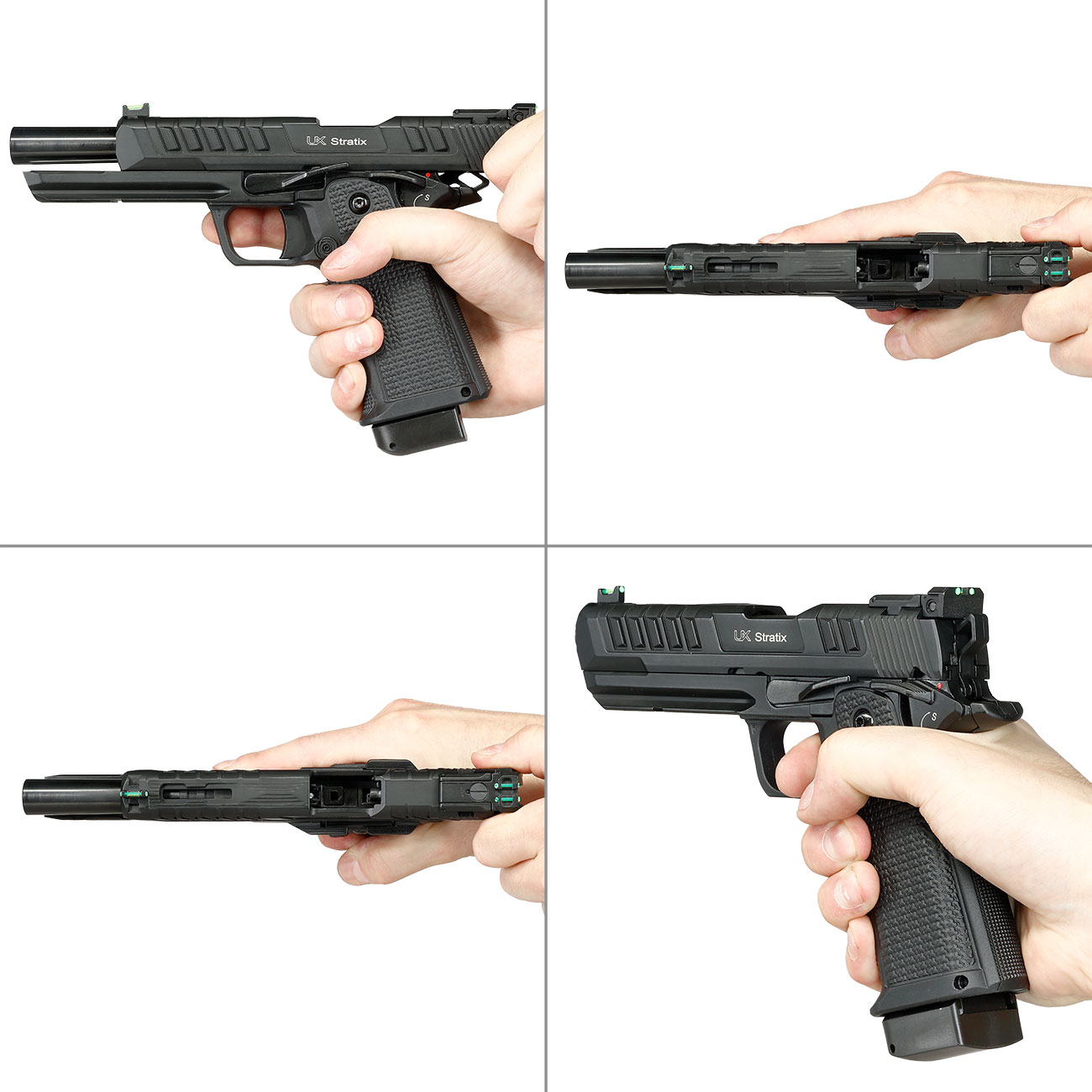 UX Stratix CO2 Luftpistole Kal. 4,5mm BB Vollmetall Blowback schwarz Bild 8