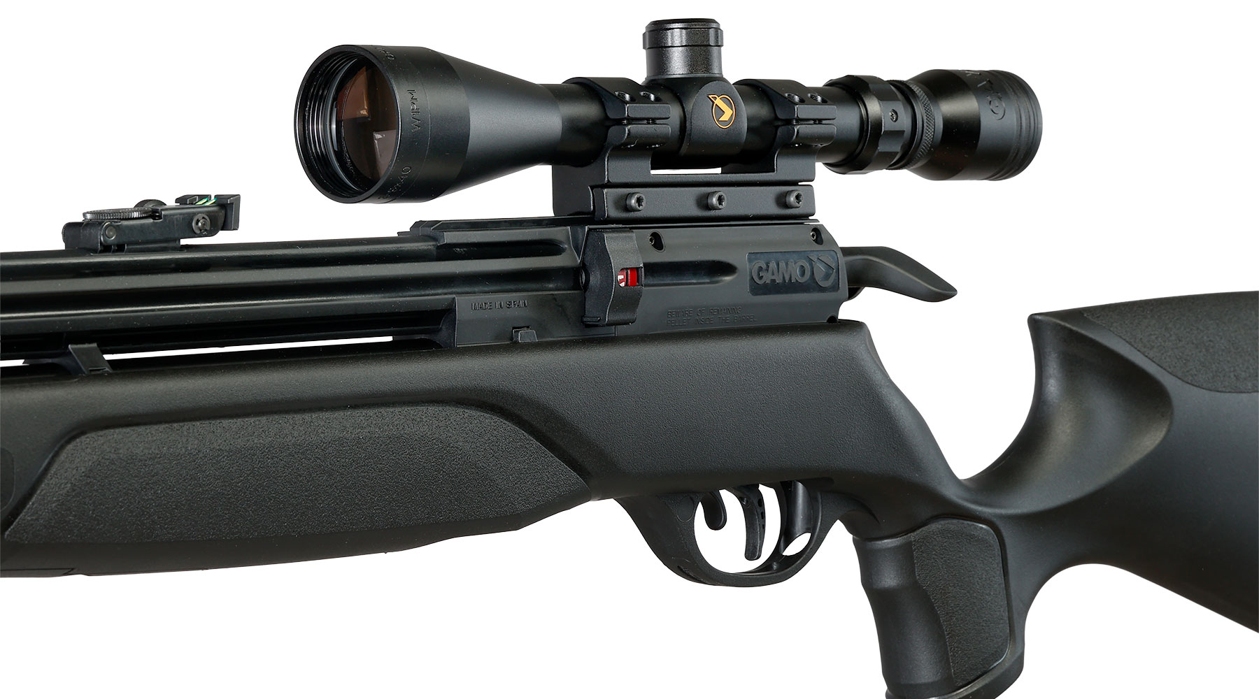 Gamo Arrow Pressluftgewehr PCP Kal. 5,5mm Diabolo 10-sch�ssig schwarz inkl. Zielfernrohr WR 3-9x40 / Zweibein Bild 10
