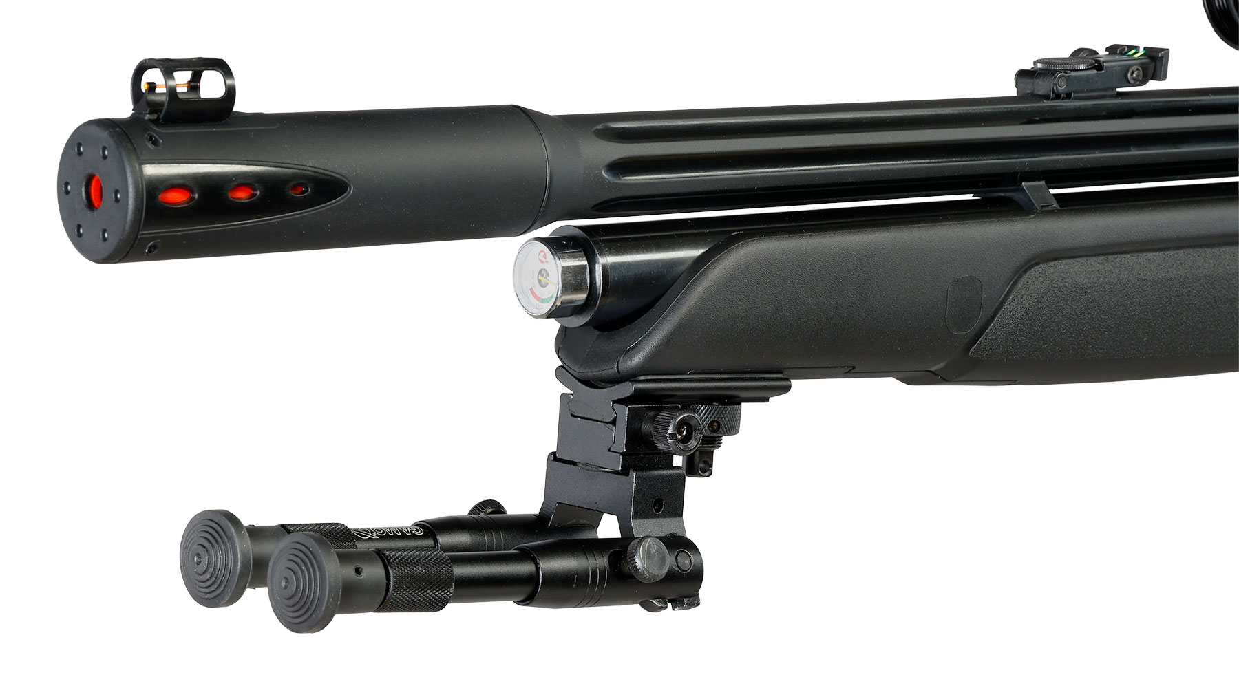 Gamo Arrow Pressluftgewehr PCP Kal. 5,5mm Diabolo 10-sch�ssig schwarz inkl. Zielfernrohr WR 3-9x40 / Zweibein Bild 6