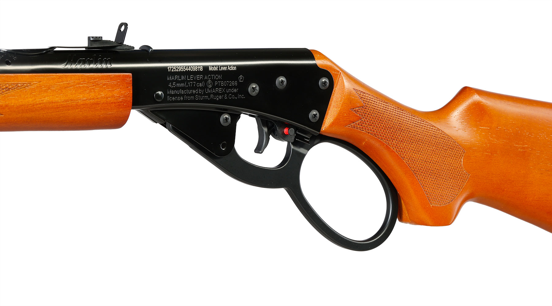 Marlin Lever Action Unterhebelspanner Luftgewehr Kal. 4,5 mm BB schwarz / braun - Echtholz-Version Bild 6