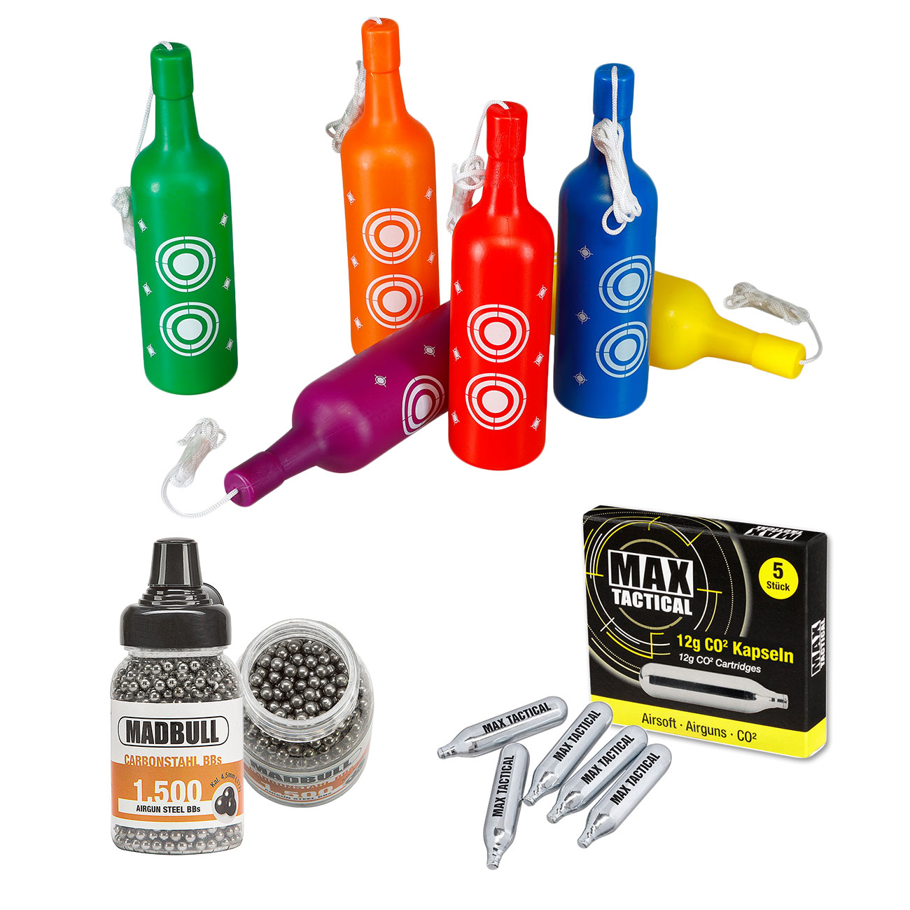 Marlin CO2 Revolver 4,5 mm BB Set mit 6 Shooting Bottles, 1500 Stahl BBs & 5 CO2 Kapseln Bild 8
