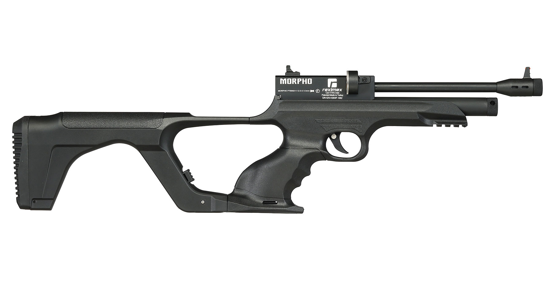 Reximex Morpho mit Wechselschaft CO2 Luftpistole Kal. 4,5 mm Diabolo Non-BlowBack schwarz Bild 4