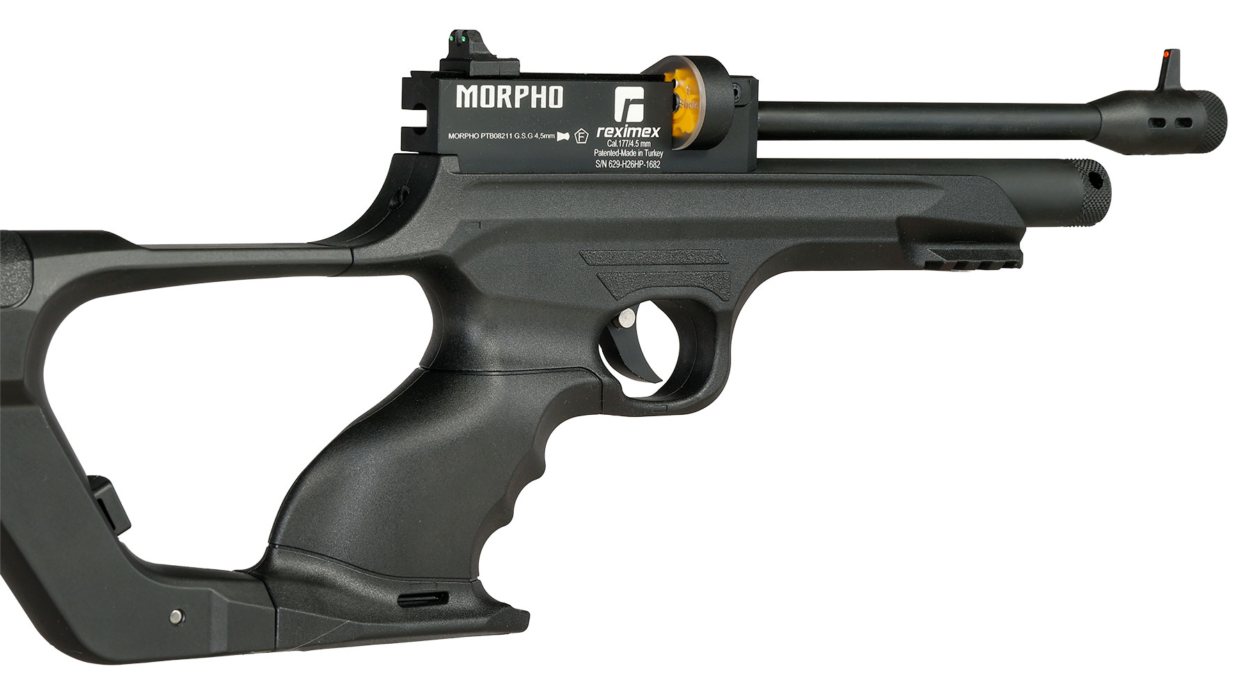 Reximex Morpho mit Wechselschaft CO2 Luftpistole Kal. 4,5 mm Diabolo Non-BlowBack schwarz Bild 8