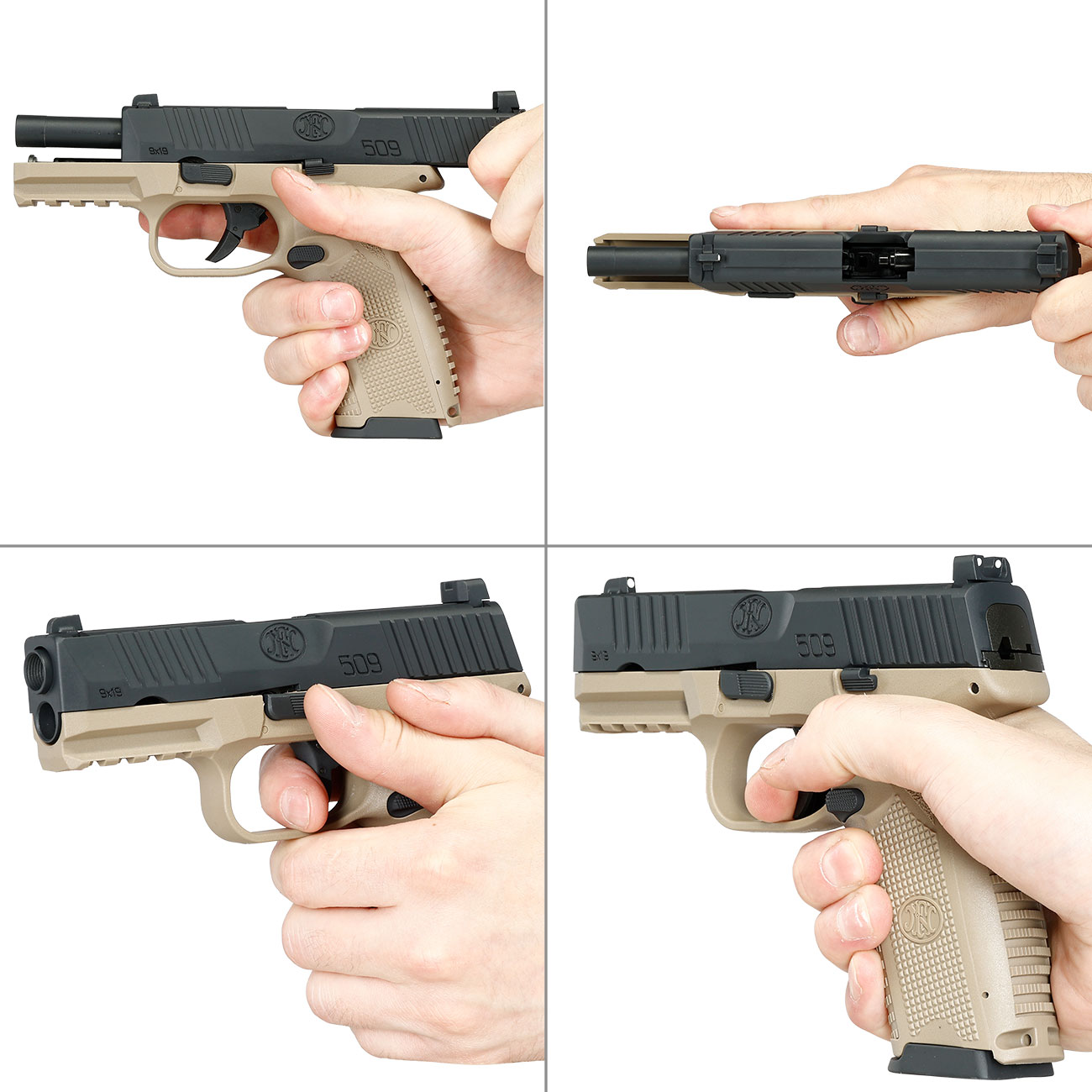 Cybergun FN Herstal FN 509 CO2 Luftpistole Kal. 4,5mm BB mit Metallschlitten Blowback Dual Tone Bild 8