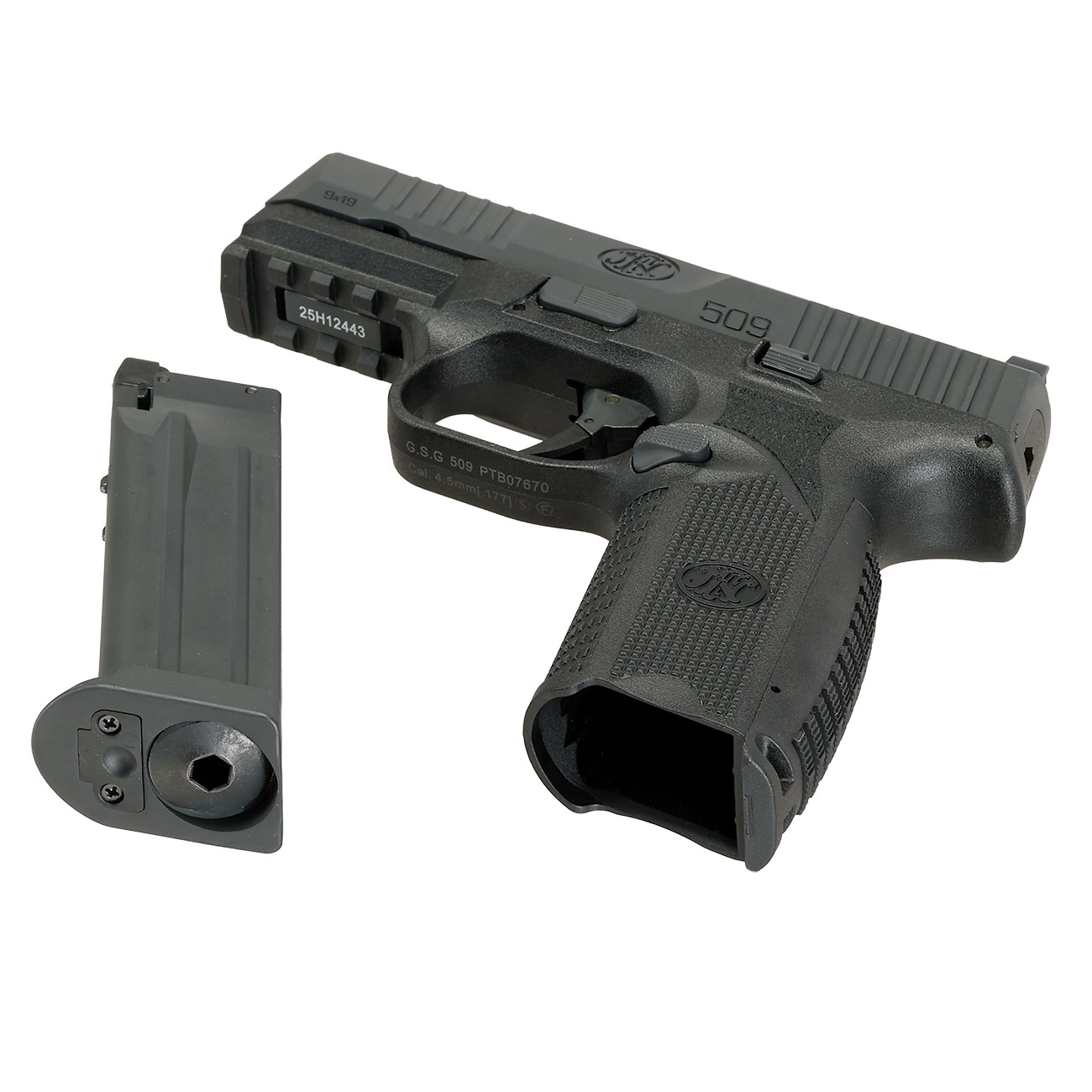 Cybergun FN Herstal FN 509 CO2 Luftpistole Kal. 4,5mm BB mit Metallschlitten Blowback schwarz Bild 7