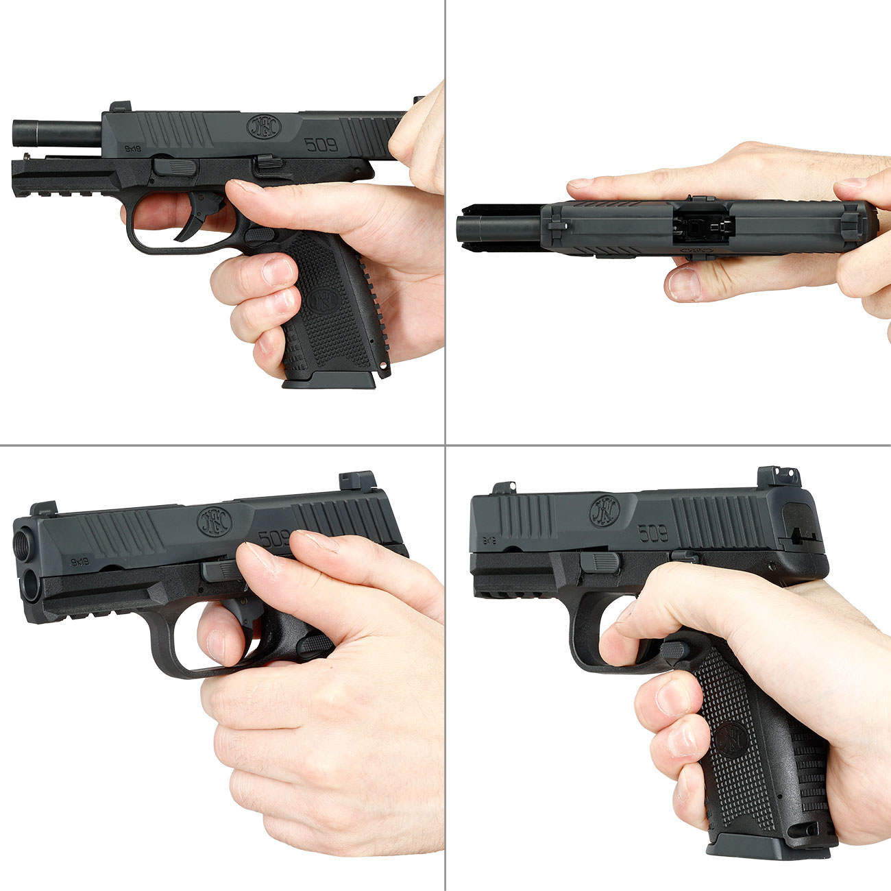 Cybergun FN Herstal FN 509 CO2 Luftpistole Kal. 4,5mm BB mit Metallschlitten Blowback schwarz Bild 8