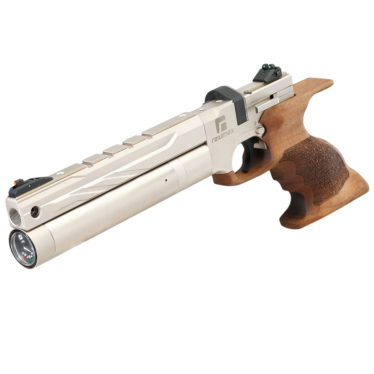 Reximex RPA PCP Pressluftpistole Kal. 4,5 mm Diabolo mit Holzgriff silber inkl. 3 x Magazin / Tasche Bild 7
