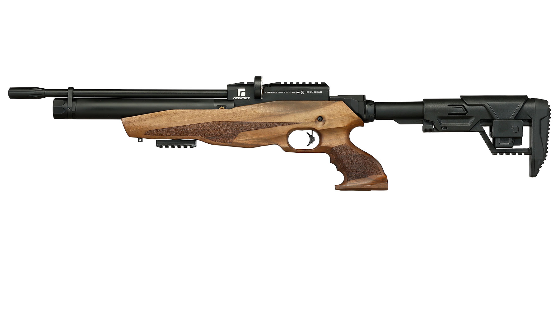Reximex Tormenta W Lite Pressluftgewehr PCP Kal. 4,5 mm Diabolo Walnussholz inkl. 2 x 14-Schuss Magazin