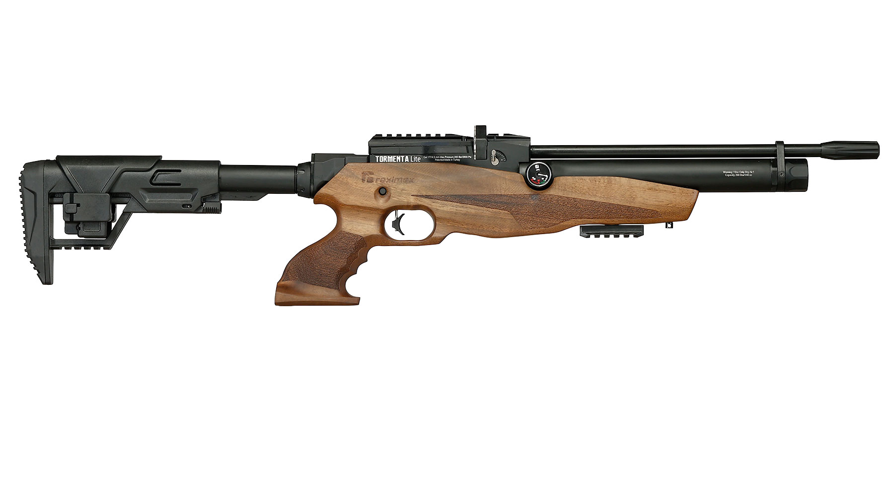 Reximex Tormenta W Lite Pressluftgewehr PCP Kal. 4,5 mm Diabolo Walnussholz inkl. 2 x 14-Schuss Magazin Bild 4