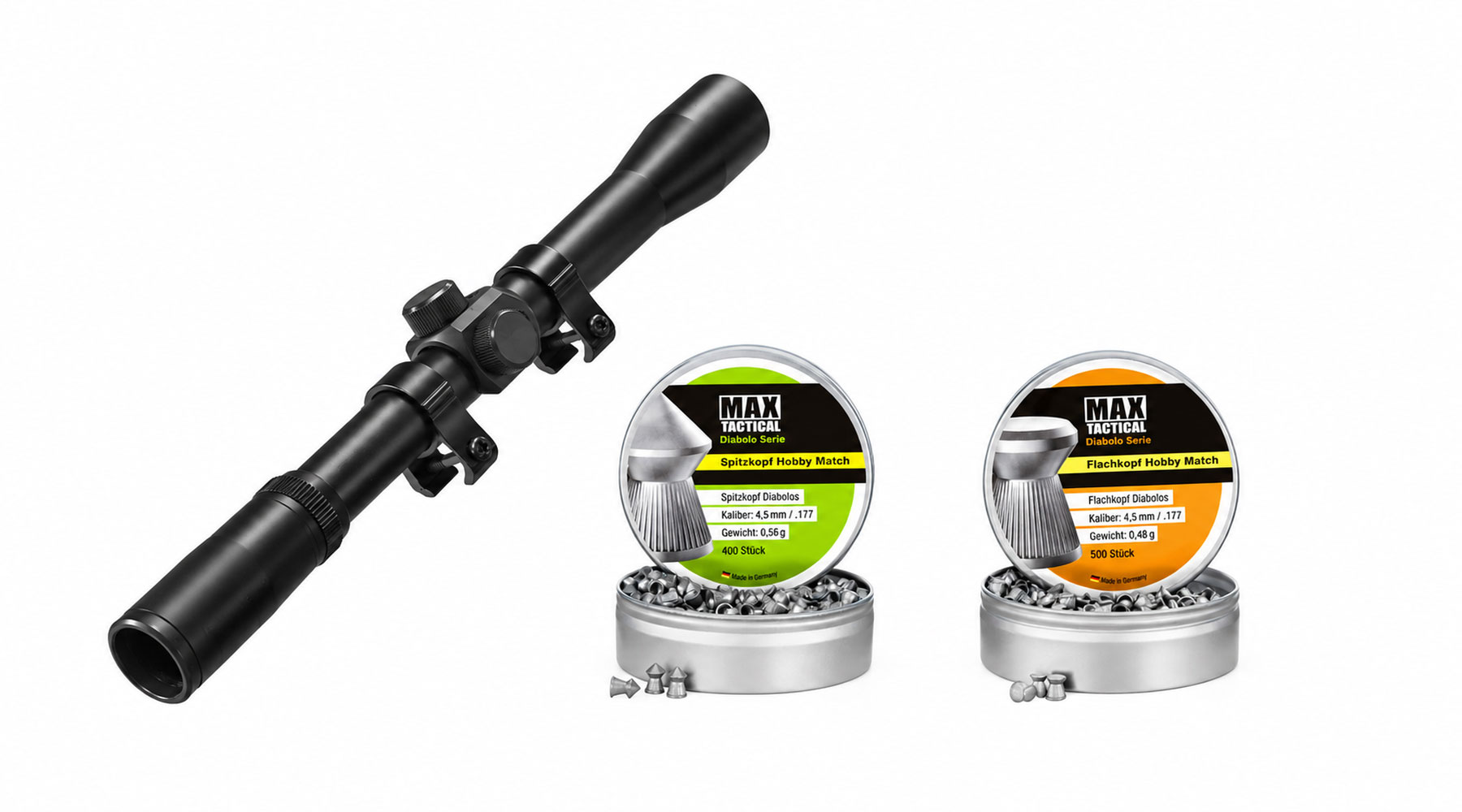 SET Hatsan 125 Sniper Knicklauf Luftgewehr 4,5 mm Diabolo Mossy Oak Camo mit Zielfernrohr 4x20 und 900 Diabolos Bild 11