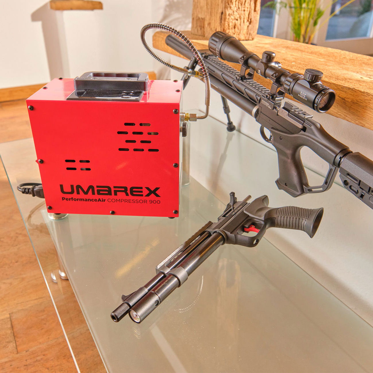 Umarex PAC 900 PerformanceAir Kompressor f�r Pressluftwaffen / Paintball / HPA Airsoft rot 230V Bild 4