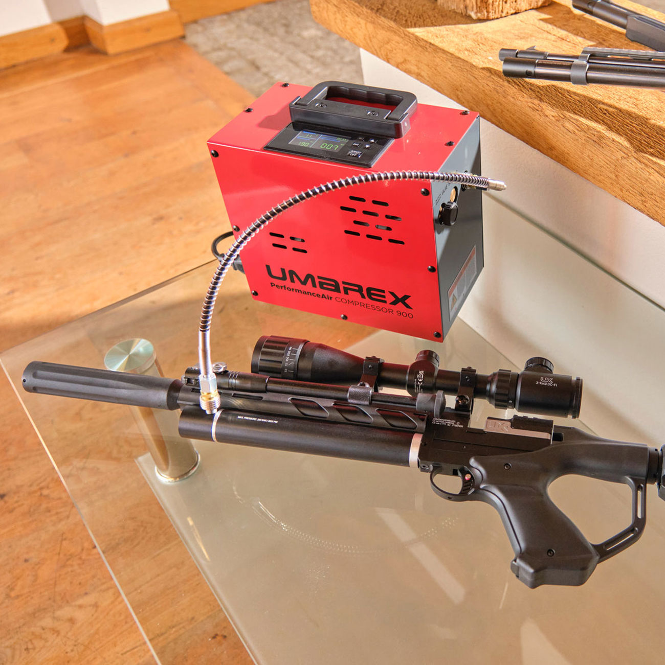 Umarex PAC 900 PerformanceAir Kompressor f�r Pressluftwaffen / Paintball / HPA Airsoft rot 230V Bild 5