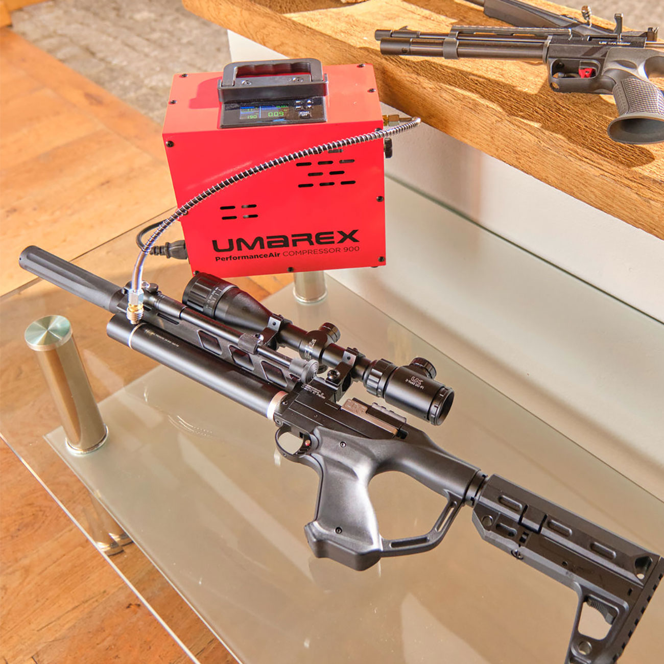 Umarex PAC 900 PerformanceAir Kompressor f�r Pressluftwaffen / Paintball / HPA Airsoft rot 230V Bild 6