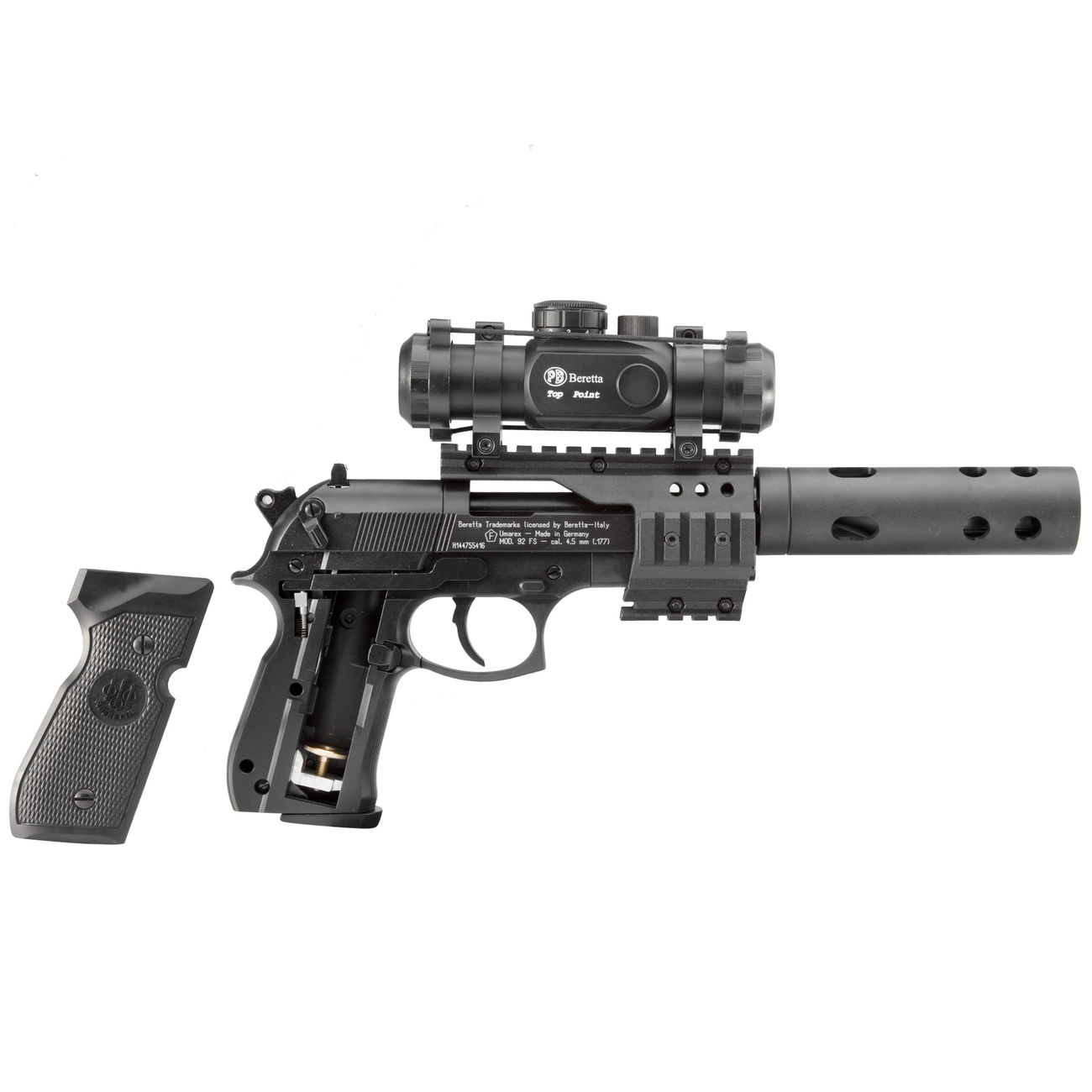 Beretta M92 FS XX-TREME CO2 Luftpistole 4,5mm Diabolo Vollmetall inkl. Montage, Leuchtpunktzielgert und Kompensator Bild 3