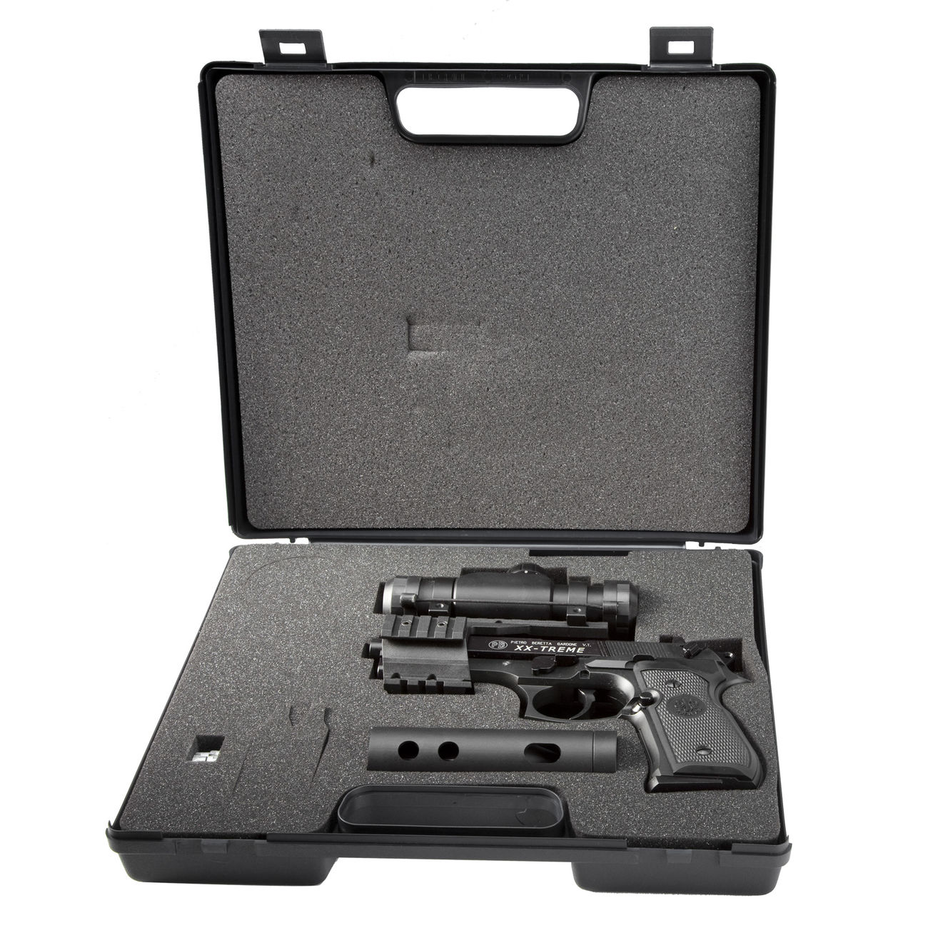 Beretta M92 FS XX-TREME CO2 Luftpistole 4,5mm Diabolo Vollmetall inkl. Montage, Leuchtpunktzielgert und Kompensator Bild 4