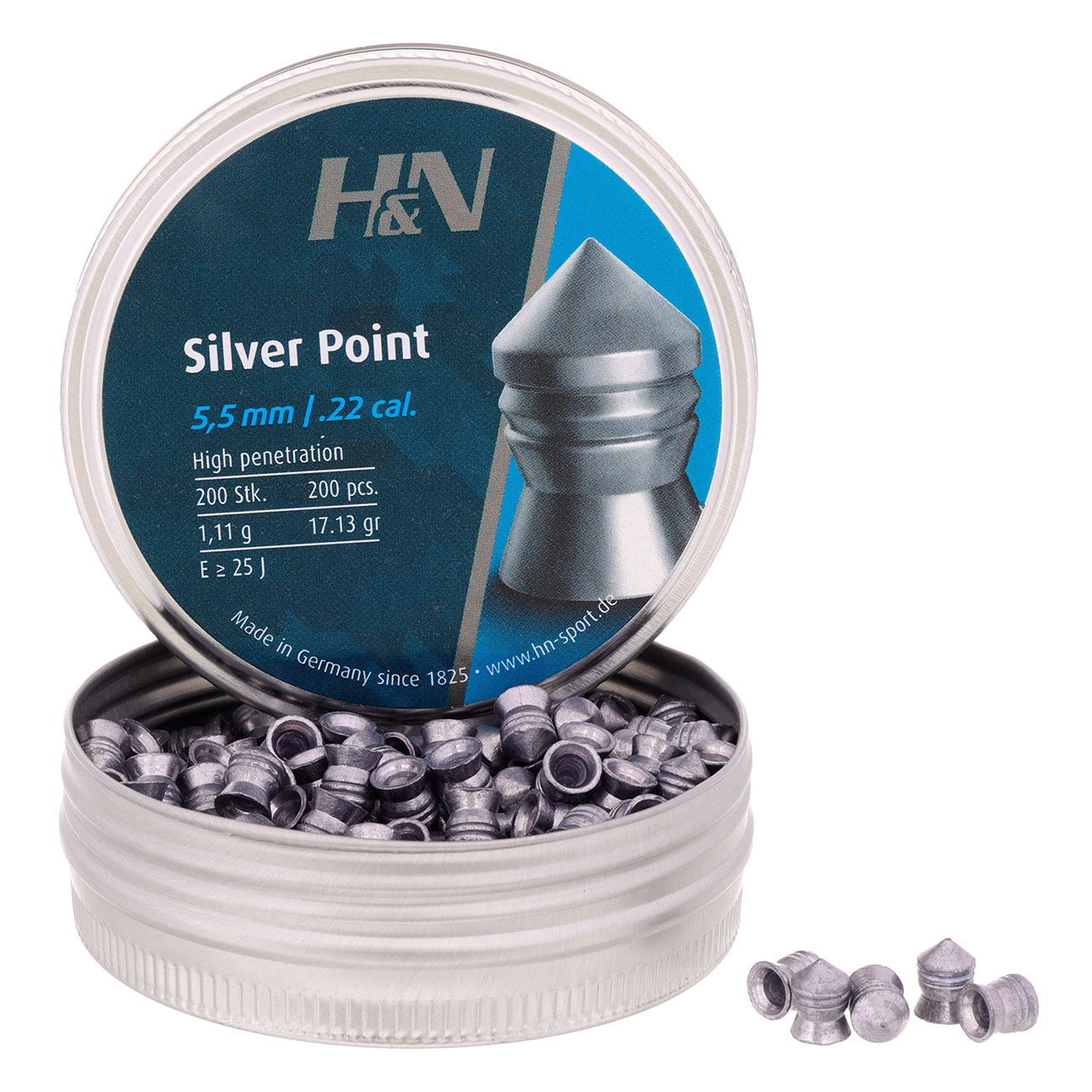 H&N Spitzkopf-Diabolos Silver Point 5,5mm 200 Stck