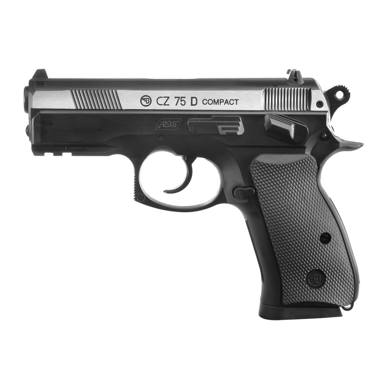 ASG CZ 75D Compact m. Metallschlitten 4,5mm BB CO2 Pistole Dual Tone