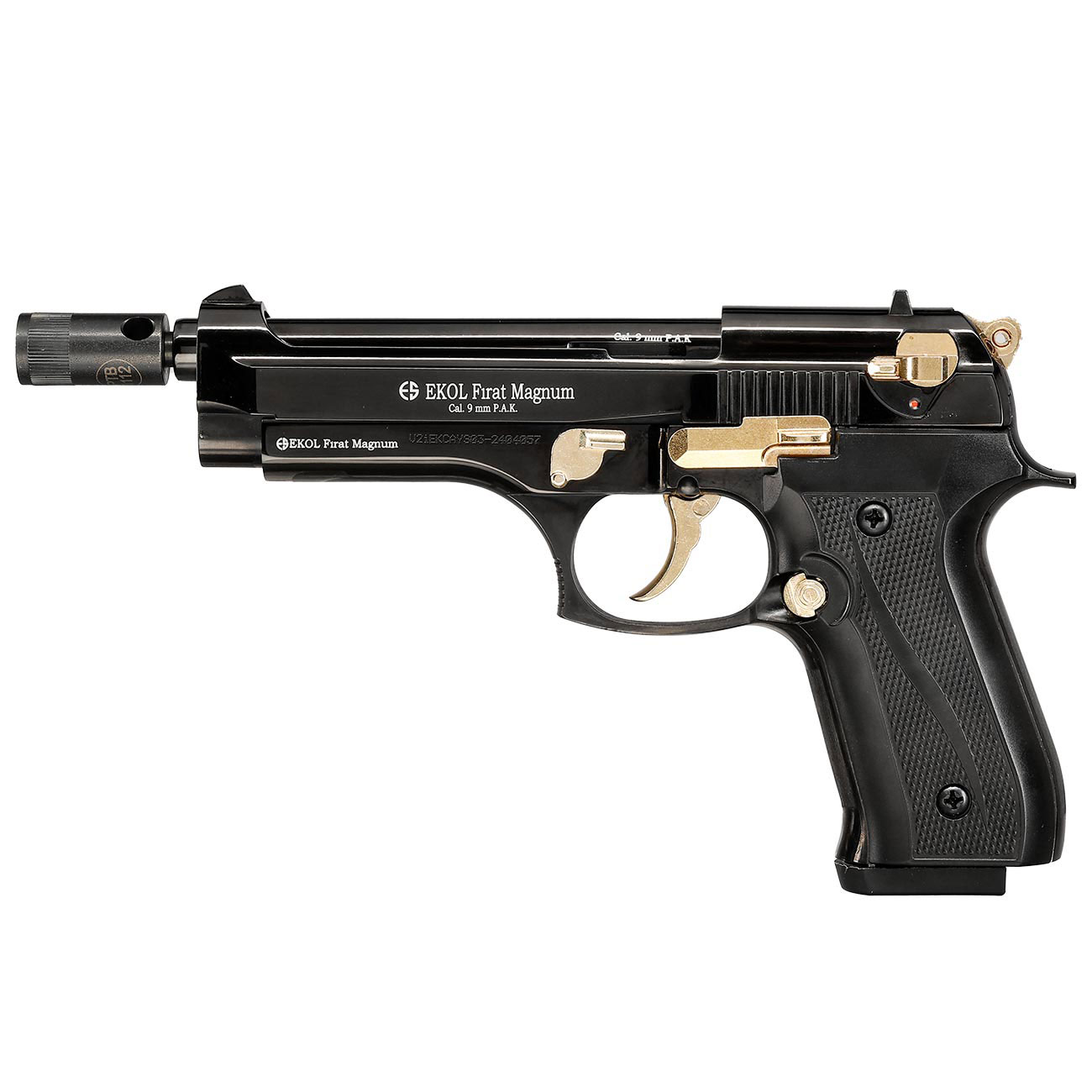 Ekol Firat Magnum Schreckschuss Pistole Kal. 9mm P.A.K. schwarz / gold - B-WARE Bild 10