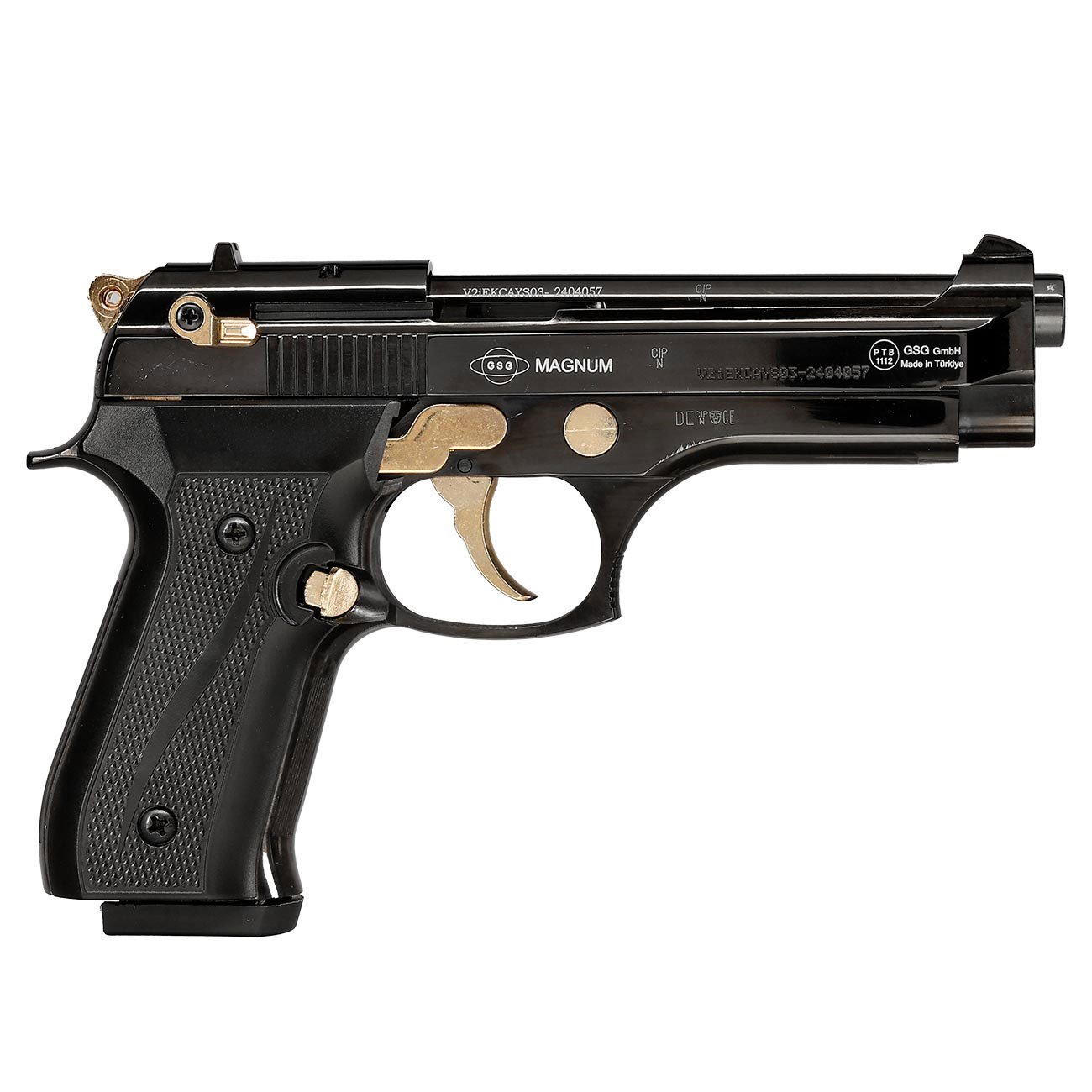 Ekol Firat Magnum Schreckschuss Pistole Kal. 9mm P.A.K. schwarz / gold - B-WARE Bild 3