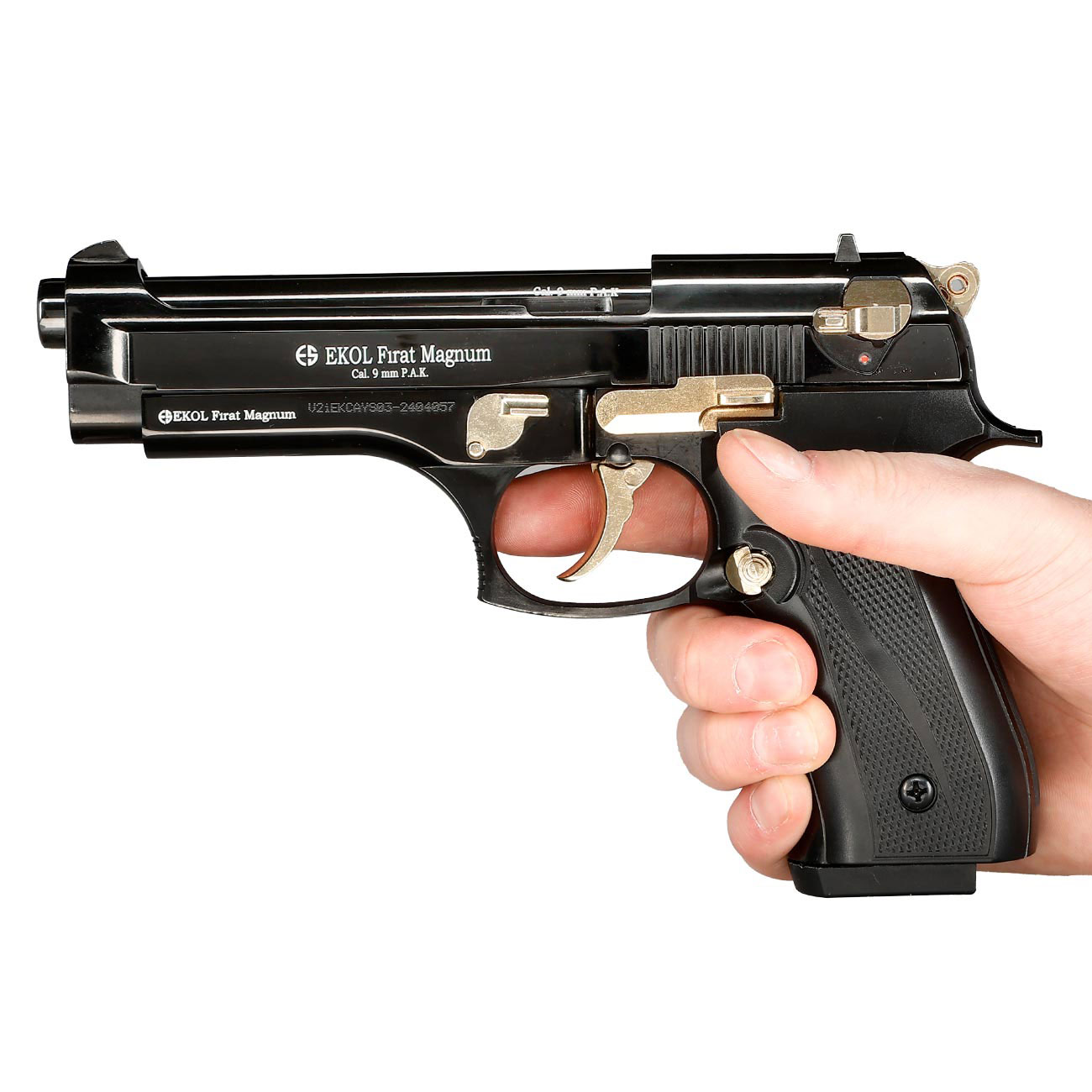 Ekol Firat Magnum Schreckschuss Pistole Kal. 9mm P.A.K. schwarz / gold - B-WARE Bild 5