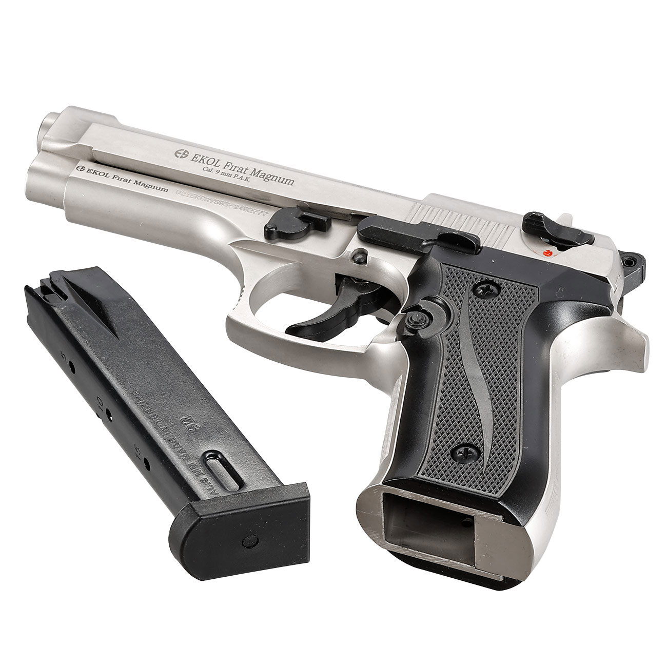 Ekol Firat Magnum Schreckschuss Pistole Kal. 9mm P.A.K. nickel - B-WARE Bild 6