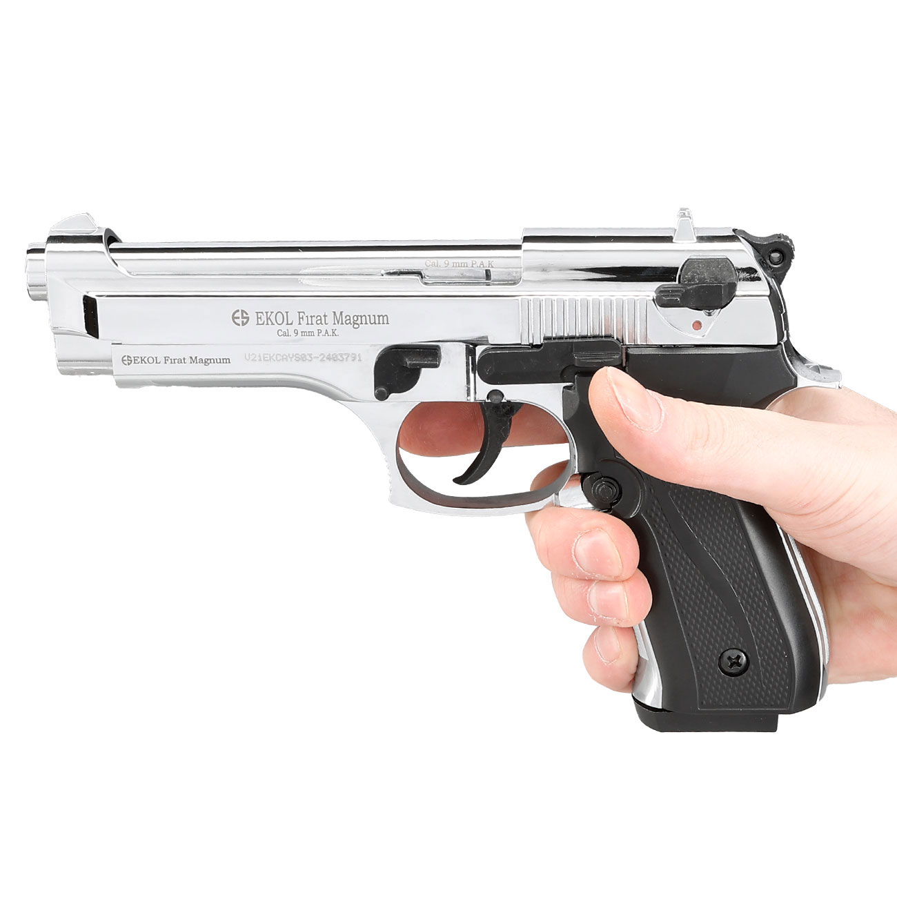 Ekol Firat Magnum Schreckschuss Pistole Kal. 9mm P.A.K. chrom - B-WARE Bild 5