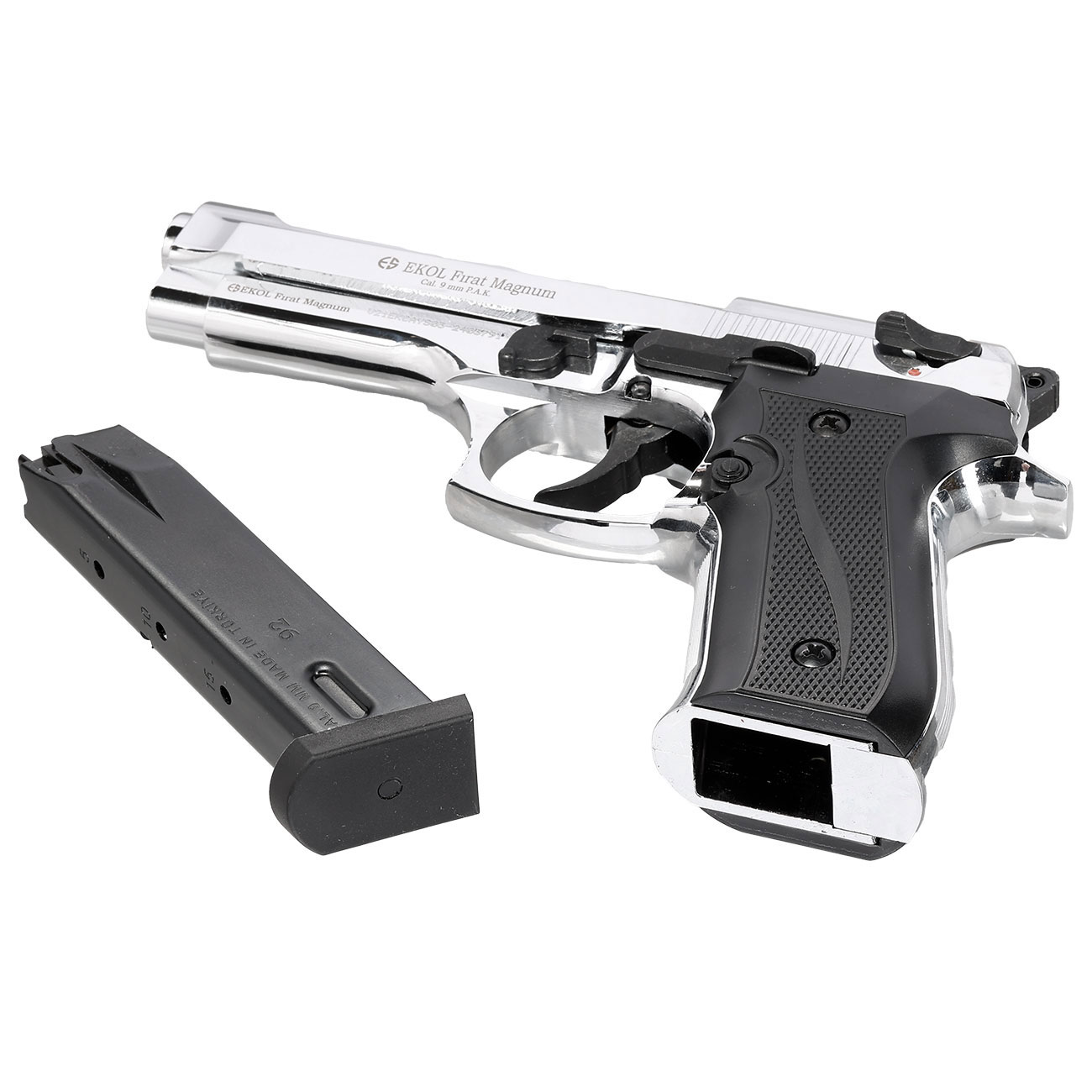 Ekol Firat Magnum Schreckschuss Pistole Kal. 9mm P.A.K. chrom - B-WARE Bild 6