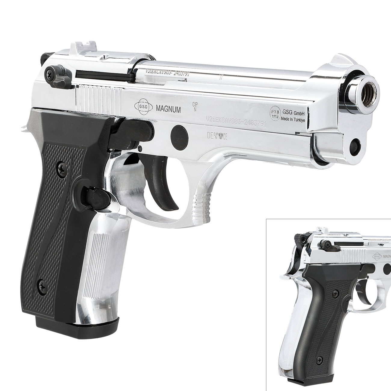 Ekol Firat Magnum Schreckschuss Pistole Kal. 9mm P.A.K. chrom - B-WARE Bild 9