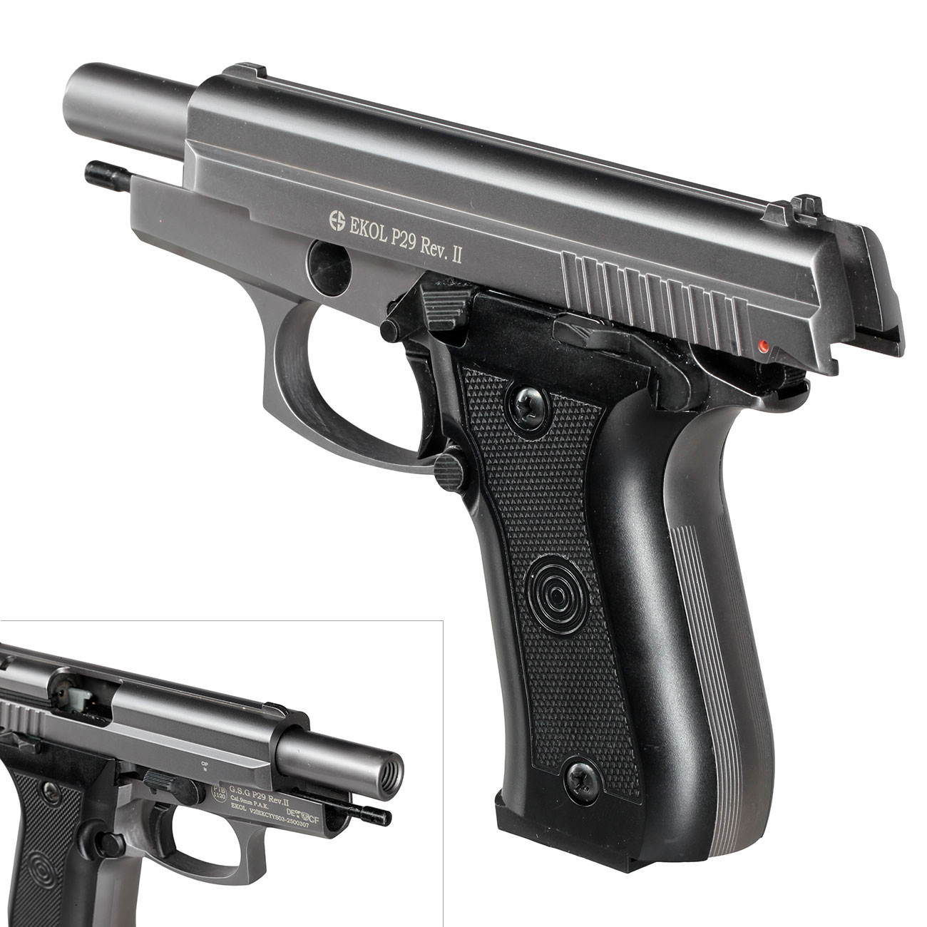 Ekol P29 Rev. II Schreckschuss Pistole Kal. 9 mm P.A.K. titan - B-WARE Bild 8