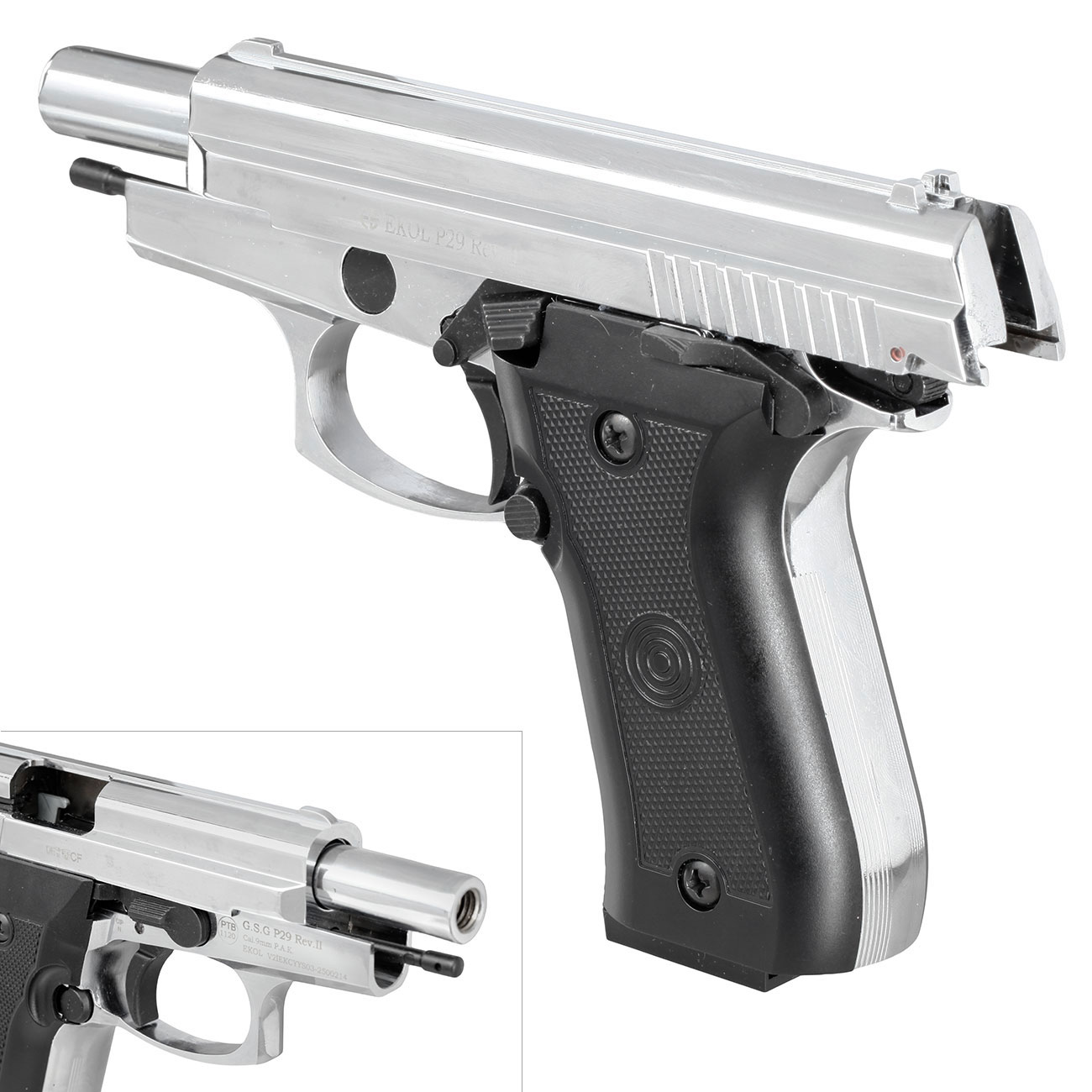 Ekol P29 Rev. II Schreckschuss Pistole Kal. 9 mm P.A.K. verchromt - B-WARE Bild 8