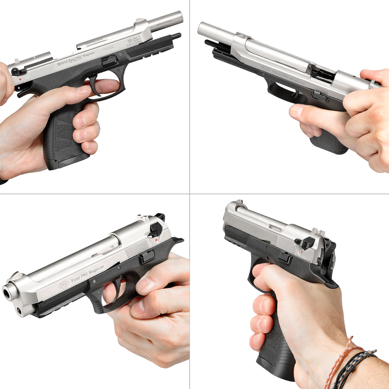 Ekol P92 Magnum Schreckschuss Pistole Kal. 9mm P.A.K. nickel - B-WARE Bild 11