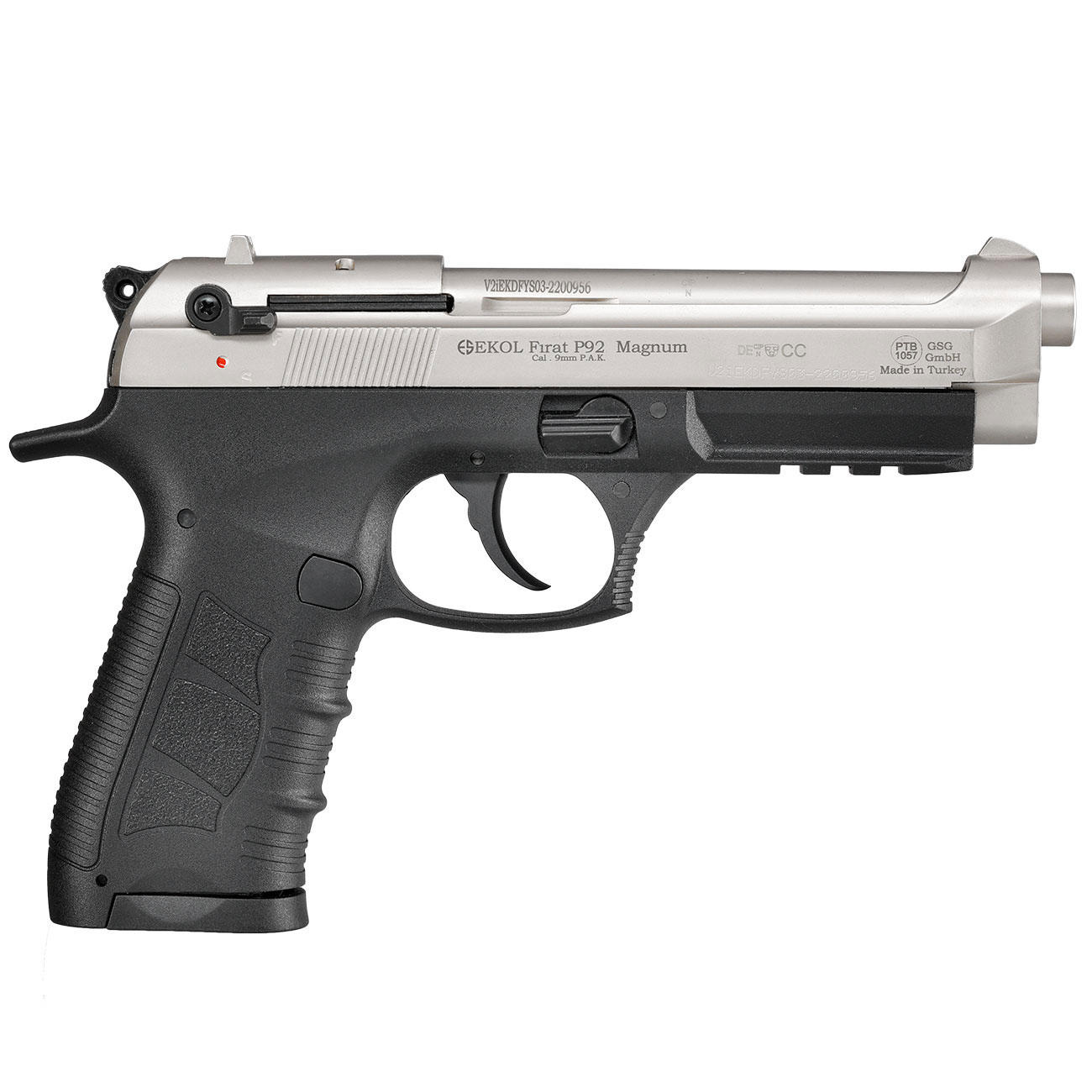 Ekol P92 Magnum Schreckschuss Pistole Kal. 9mm P.A.K. nickel - B-WARE Bild 3