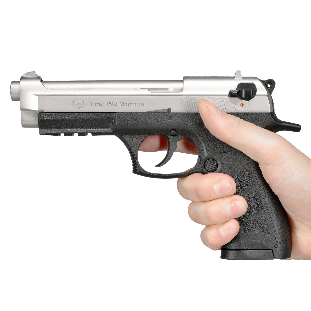 Ekol P92 Magnum Schreckschuss Pistole Kal. 9mm P.A.K. nickel - B-WARE Bild 5