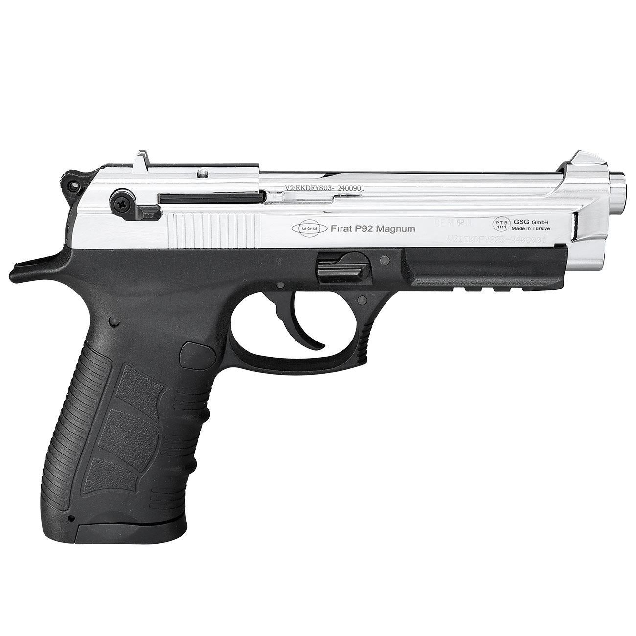 Ekol P92 Magnum Schreckschuss Pistole Kal. 9mm P.A.K. chrom - B-WARE Bild 3
